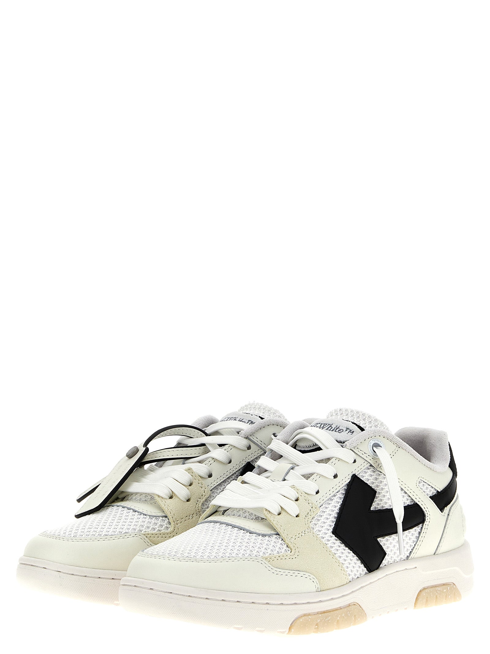 Off-White White Black Slim Out Of Office Leather Sneakers