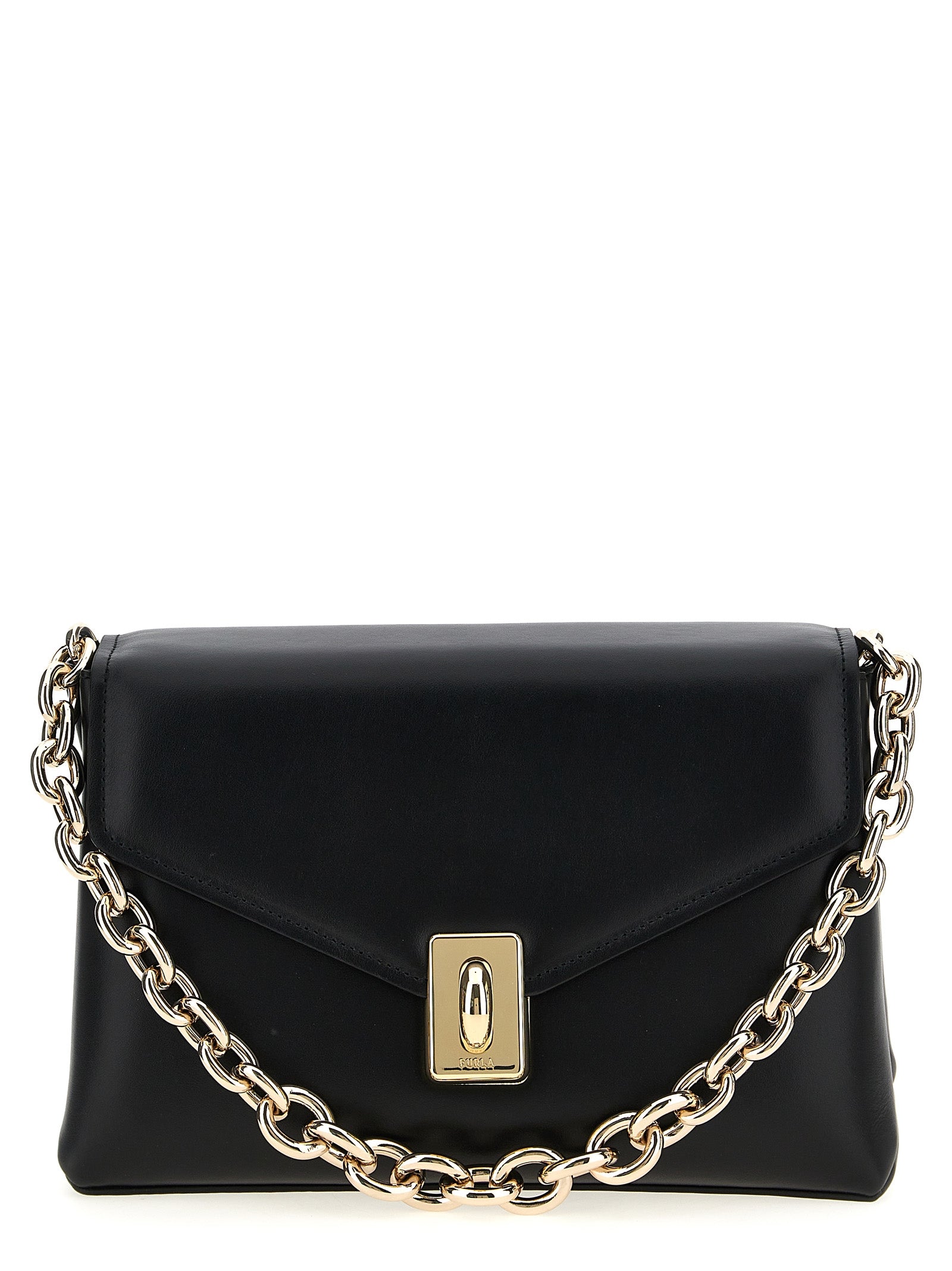 Furla Black Meridiana Leather Shoulder Bag