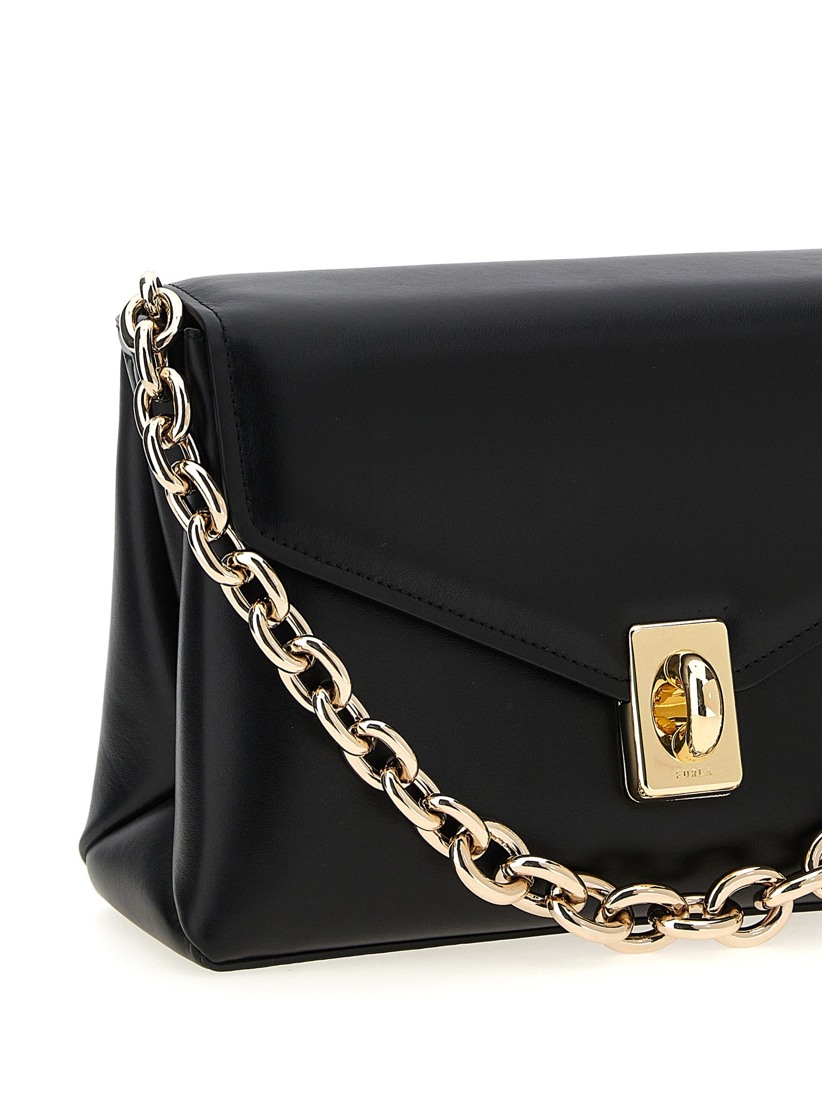 Sac à bandoulière en cuir noir Furla