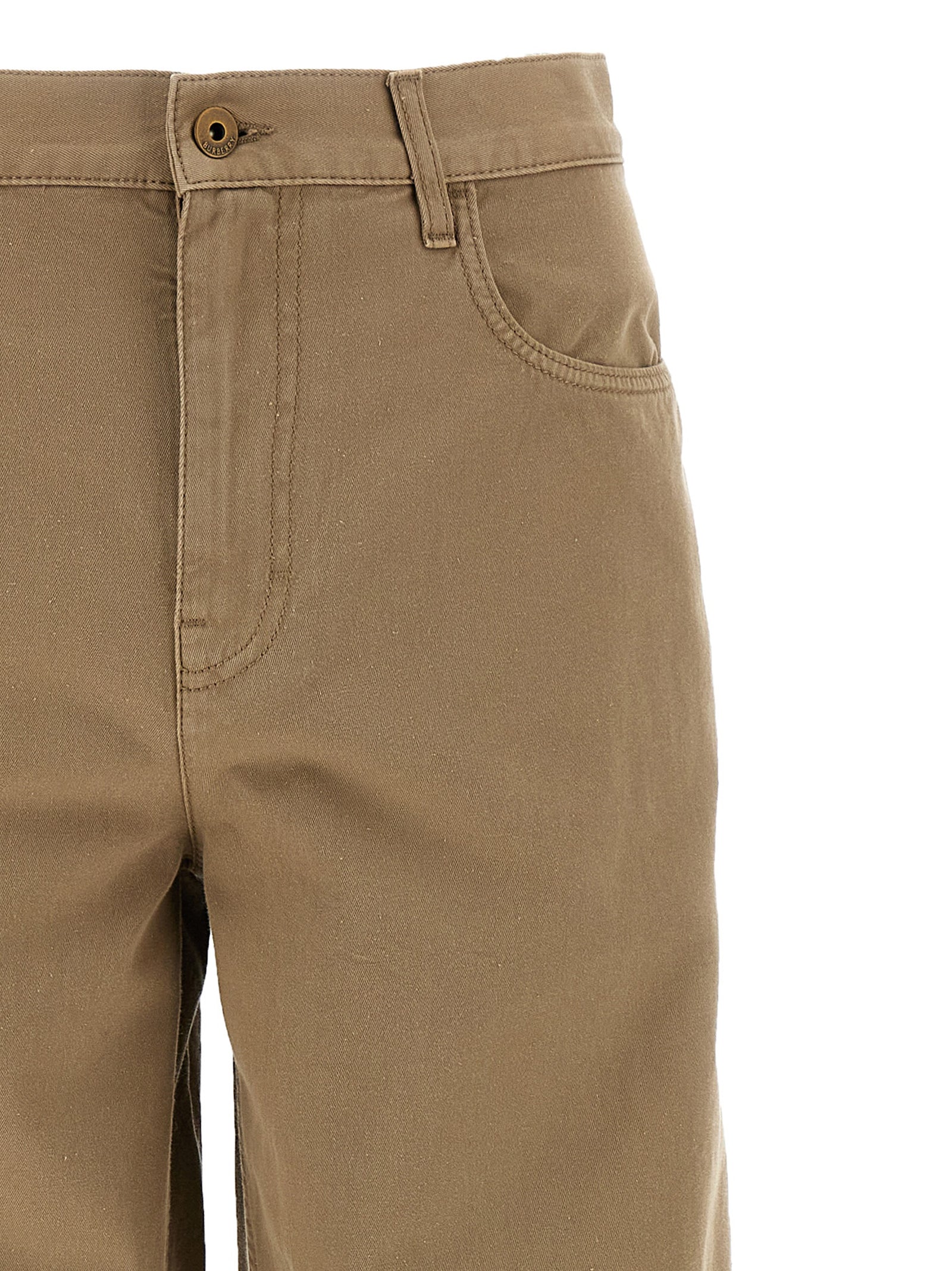 Pantalon décontracté en coton beige Burberry