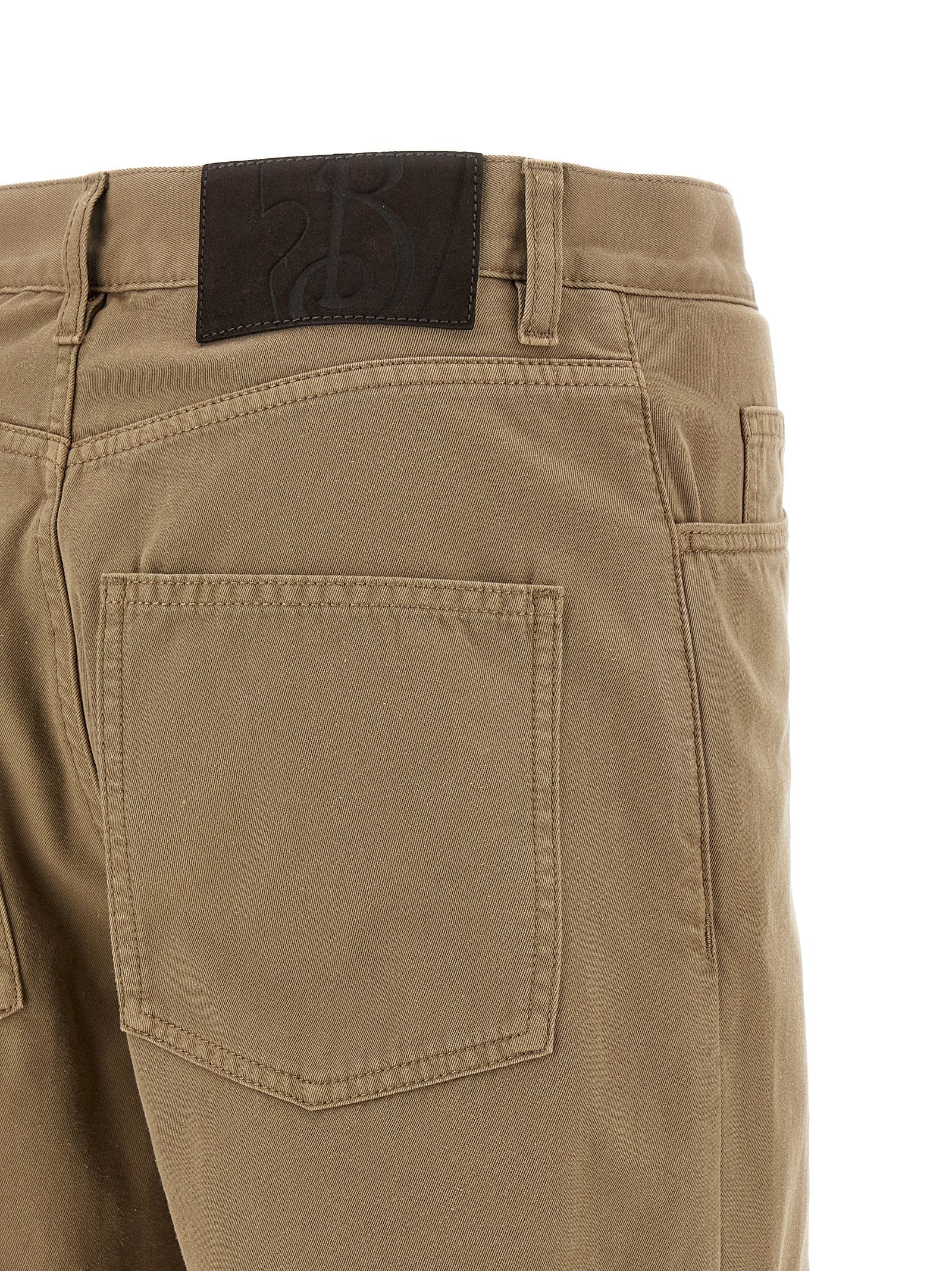 Pantalon décontracté en coton beige Burberry
