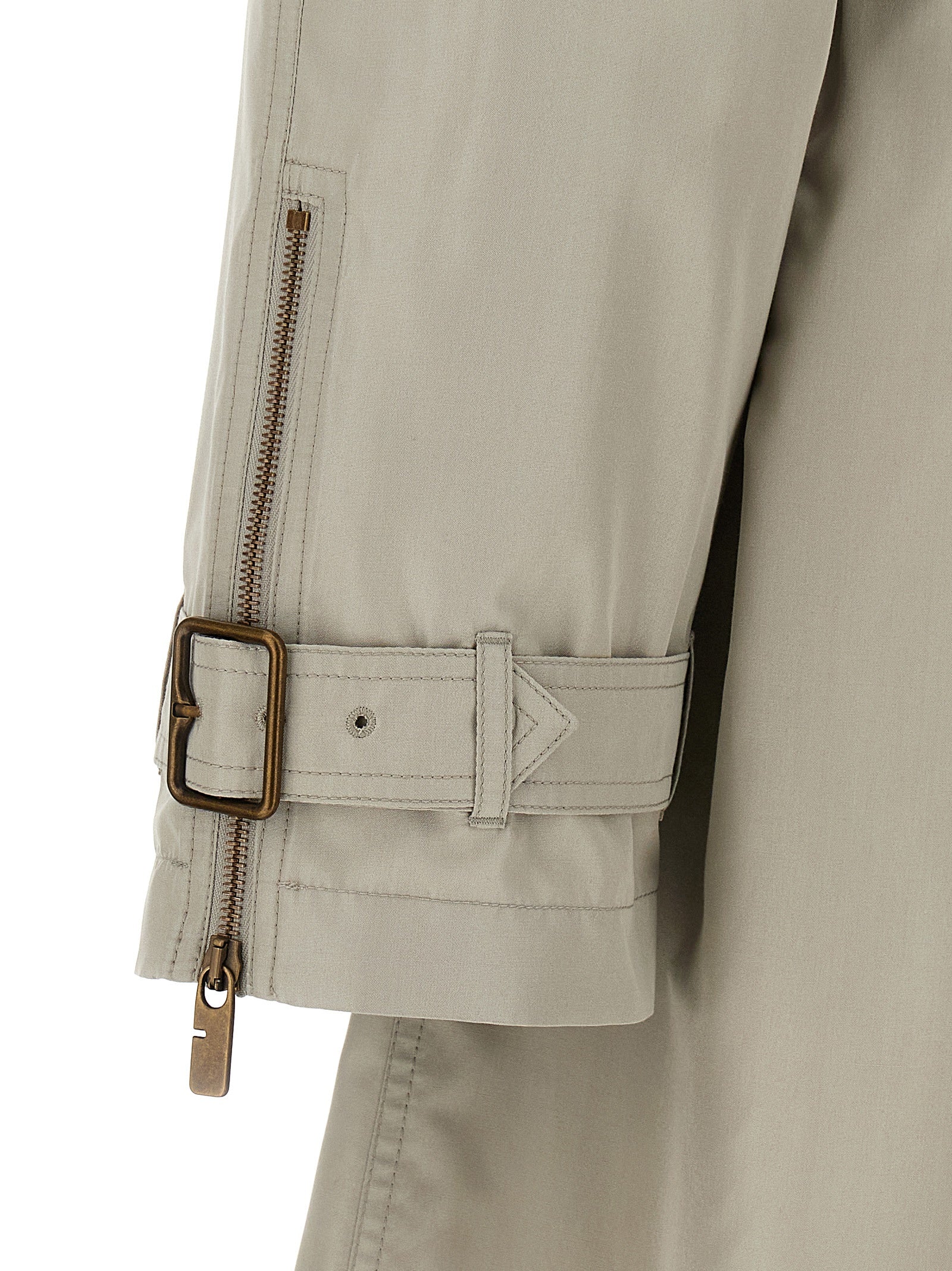 Burberry Gray Satin Long Car Coat Silk