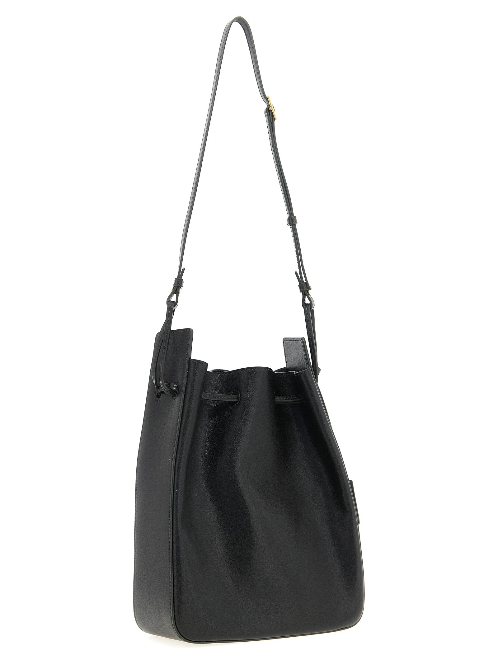 Saint Laurent Green Large Bucket Leather Crossbody Bag
