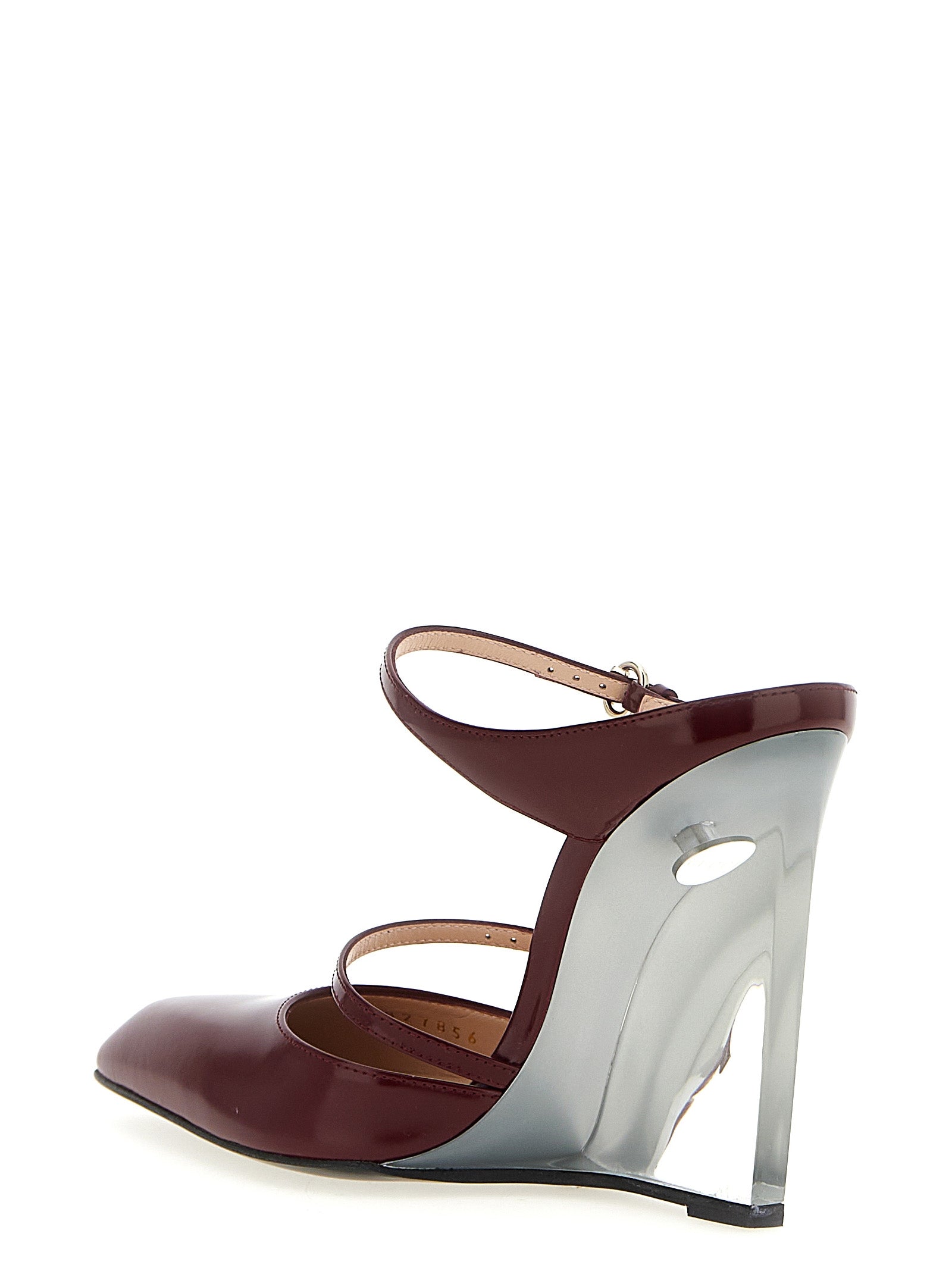Gucci Red Rosso Ancora Leather Wedge Sandals