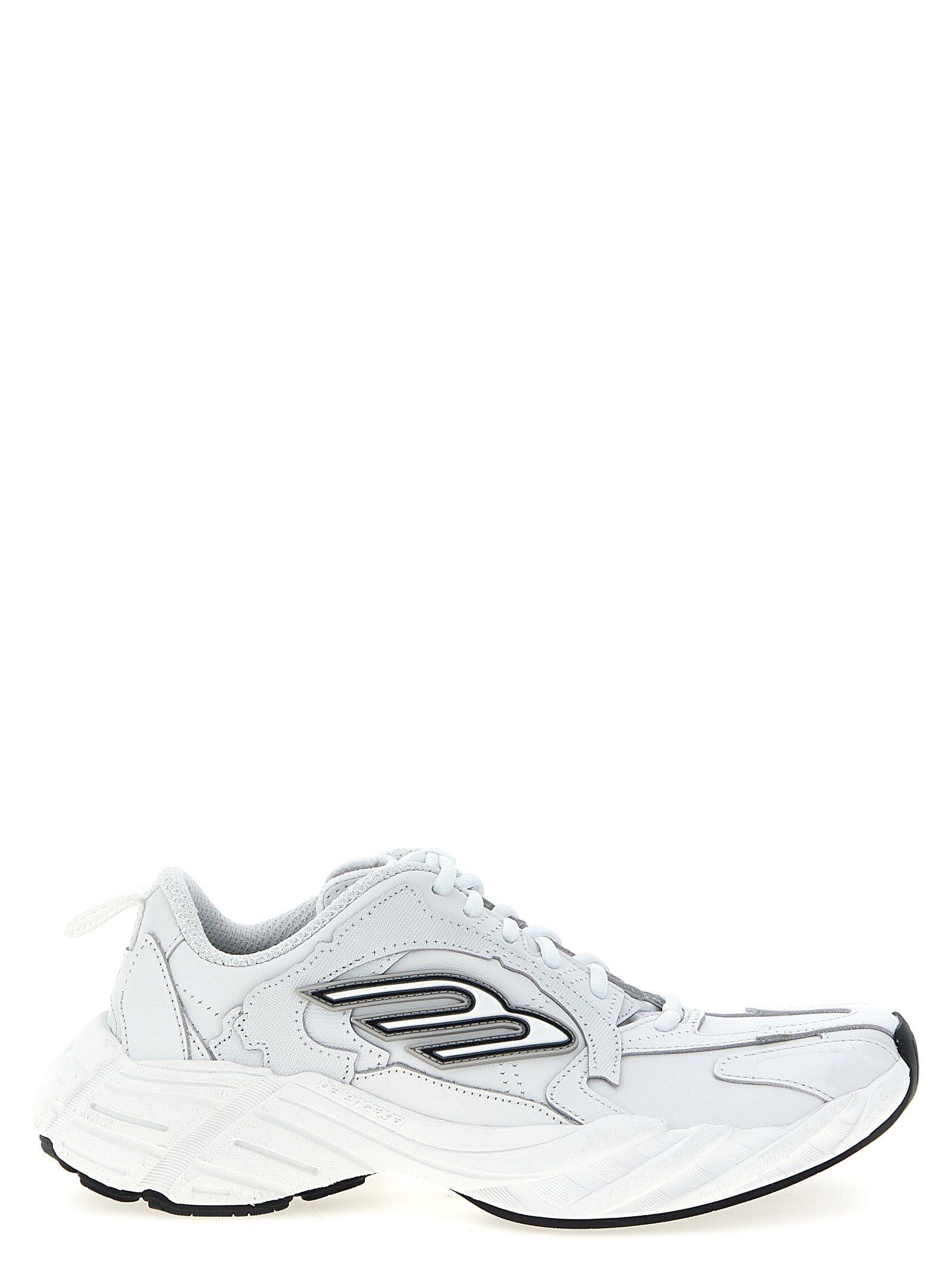 Balenciaga White Monday Leather Athletic Sneakers