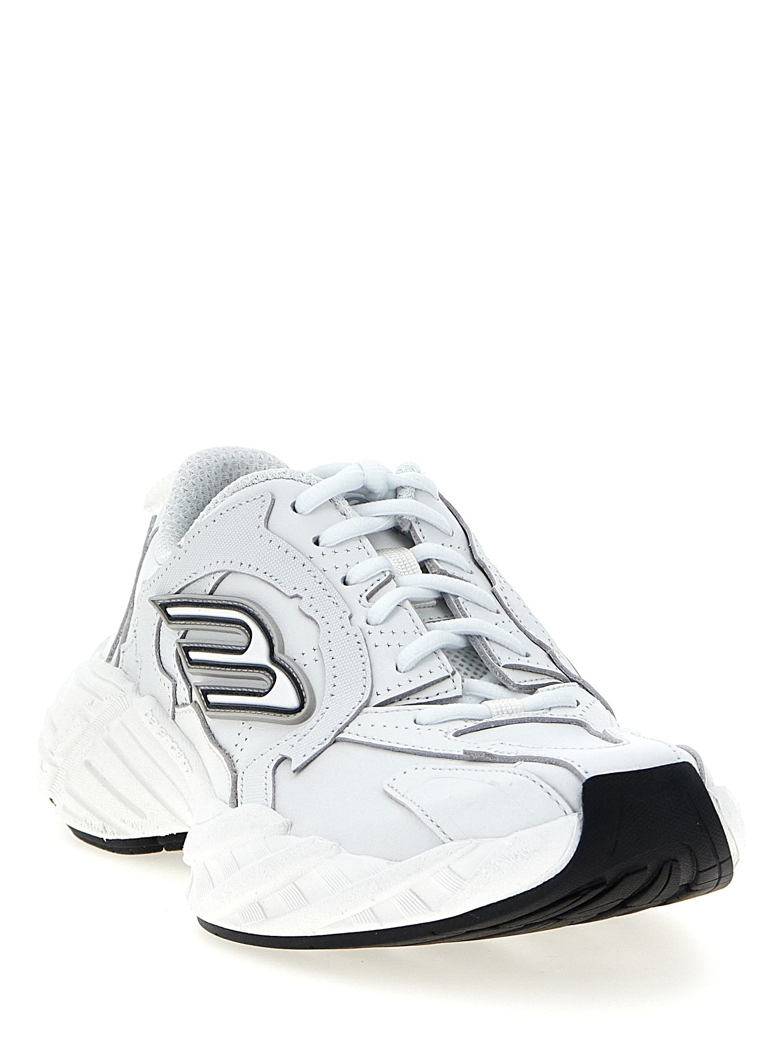 Balenciaga White Monday Leather Athletic Sneakers