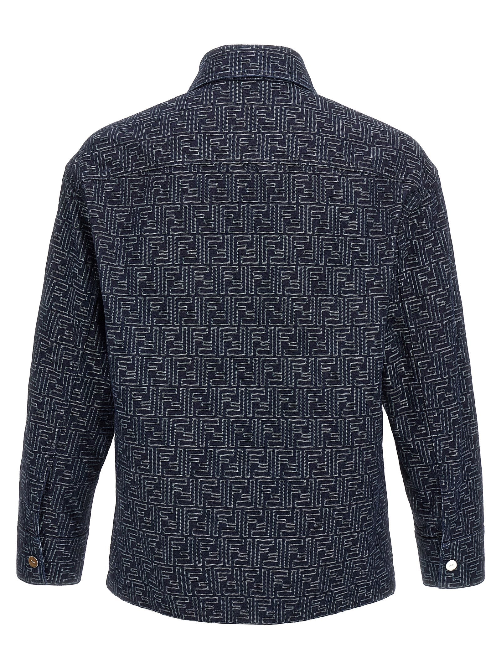 Fendi Blue Denim Overshirt Cotton