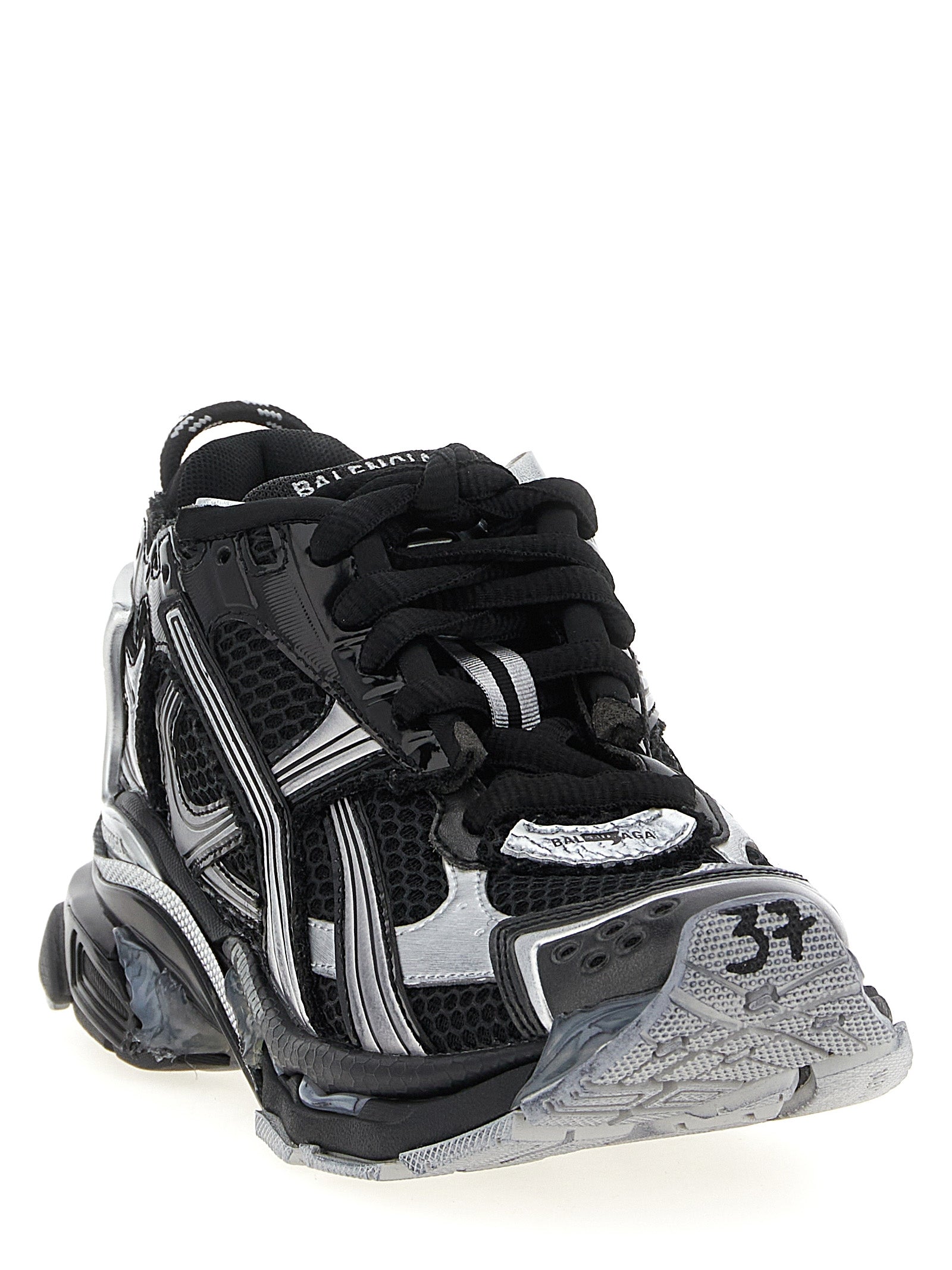 Balenciaga Black Runner Synthetic Athletic Sneakers