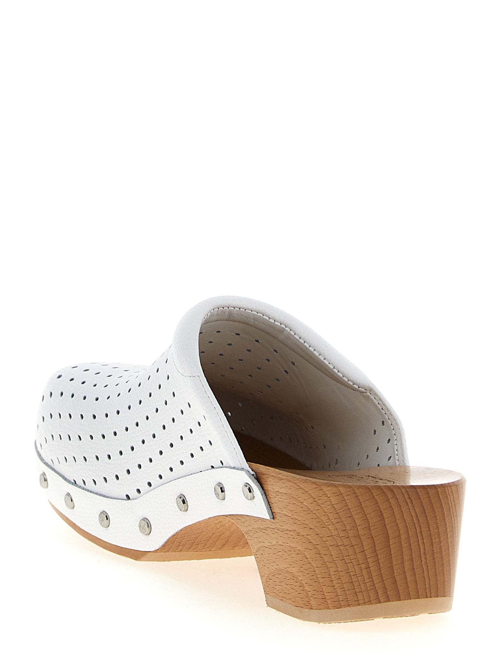 Balenciaga White Clog Leather Shoes