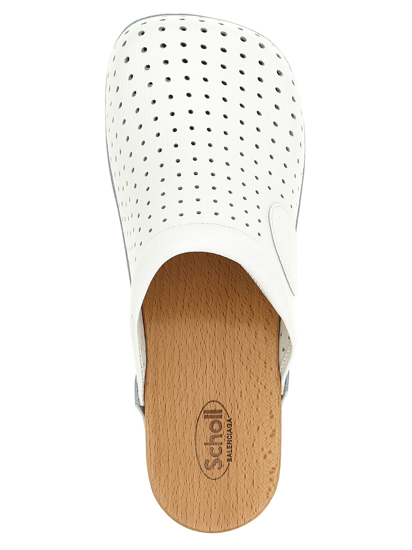 Balenciaga White Clog Leather Shoes
