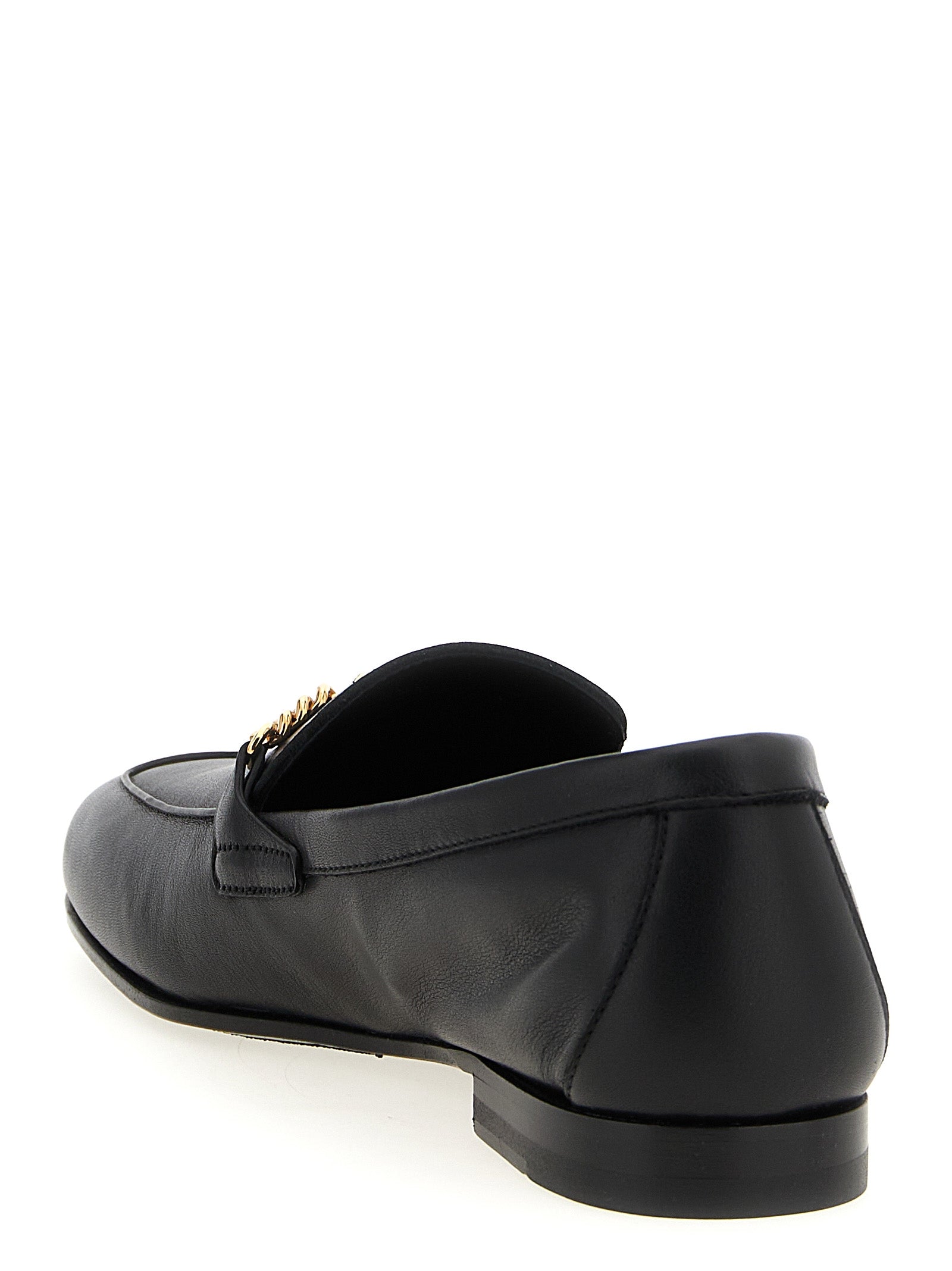 Versace Black Slip-On Loafers Leather