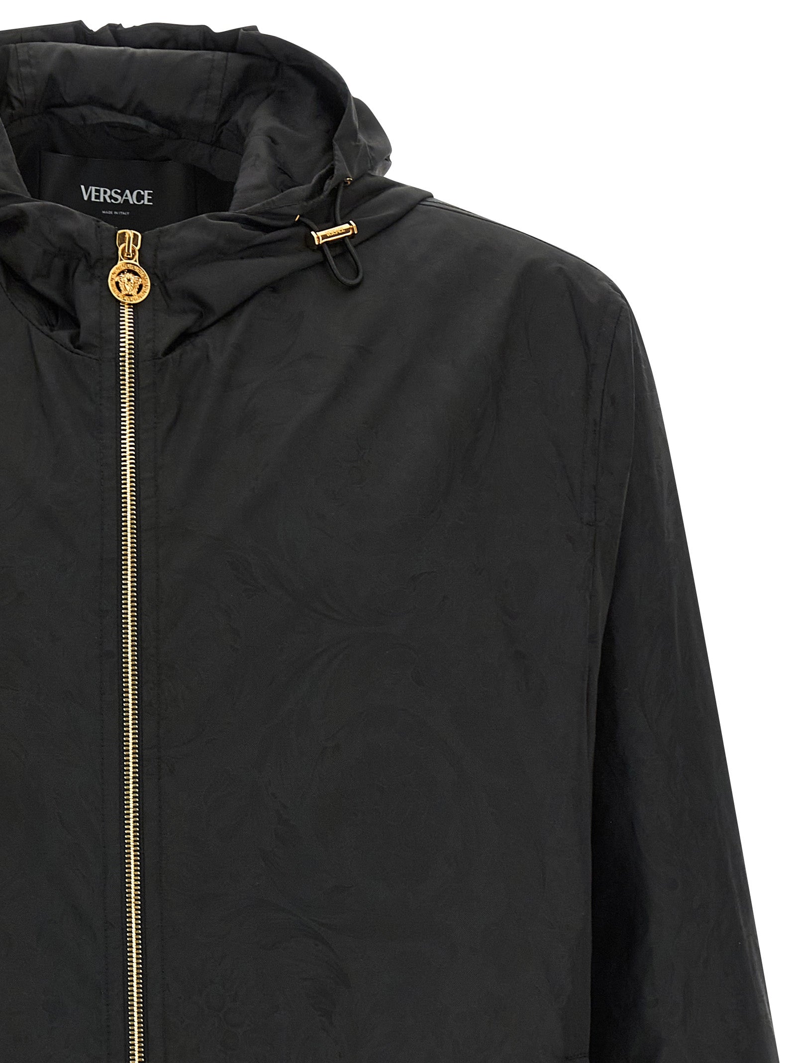 Versace Schwarze Nylon-Windjacke
