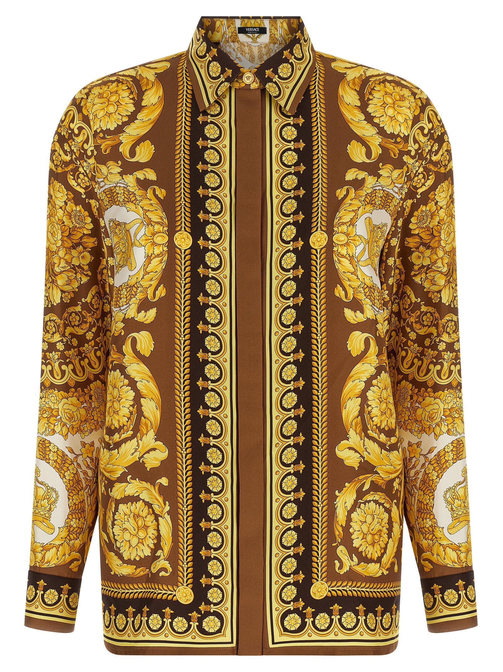 Versace Gold Barocco Silk Blouse