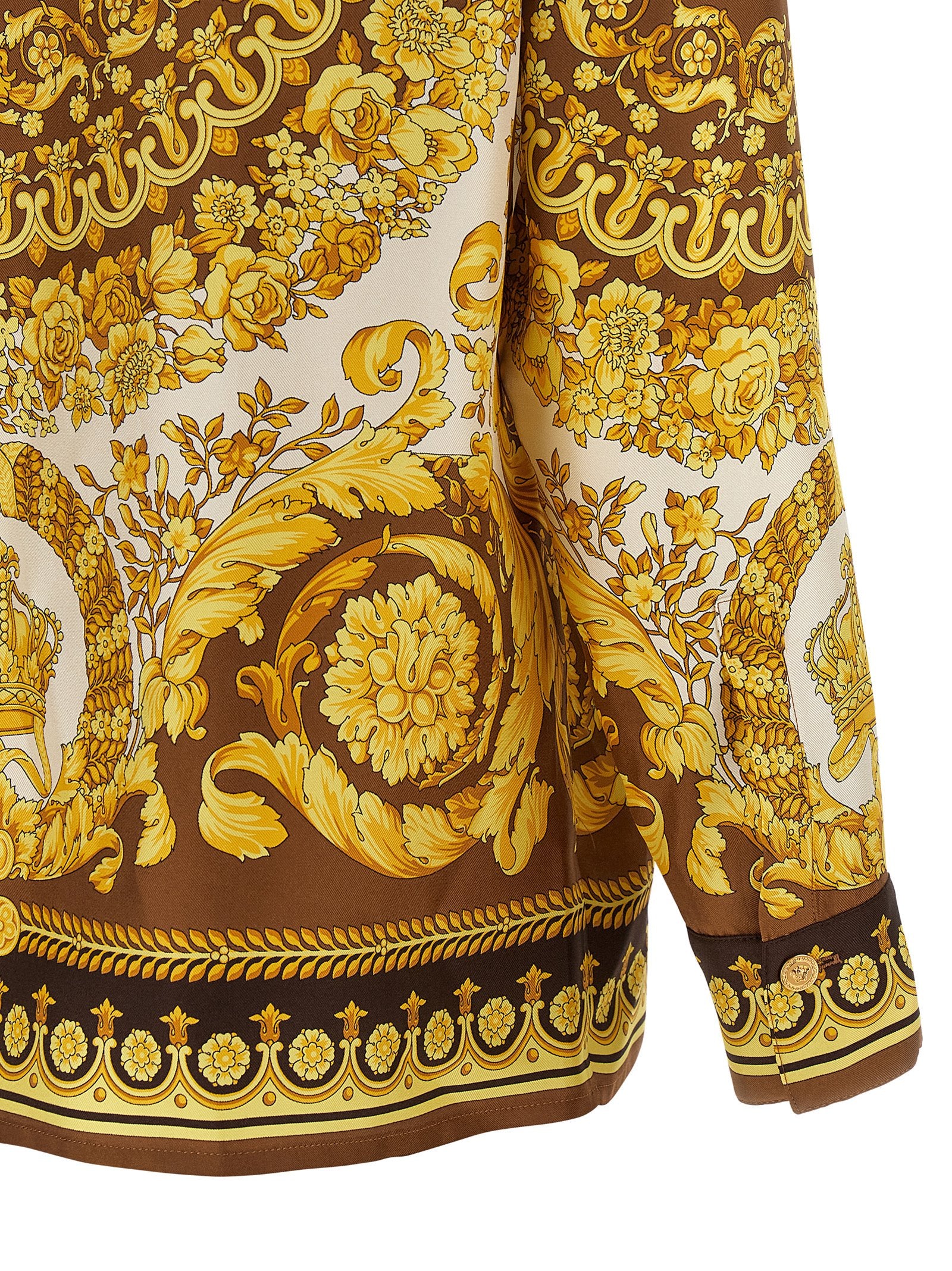 Versace Gold Barocco Silk Blouse