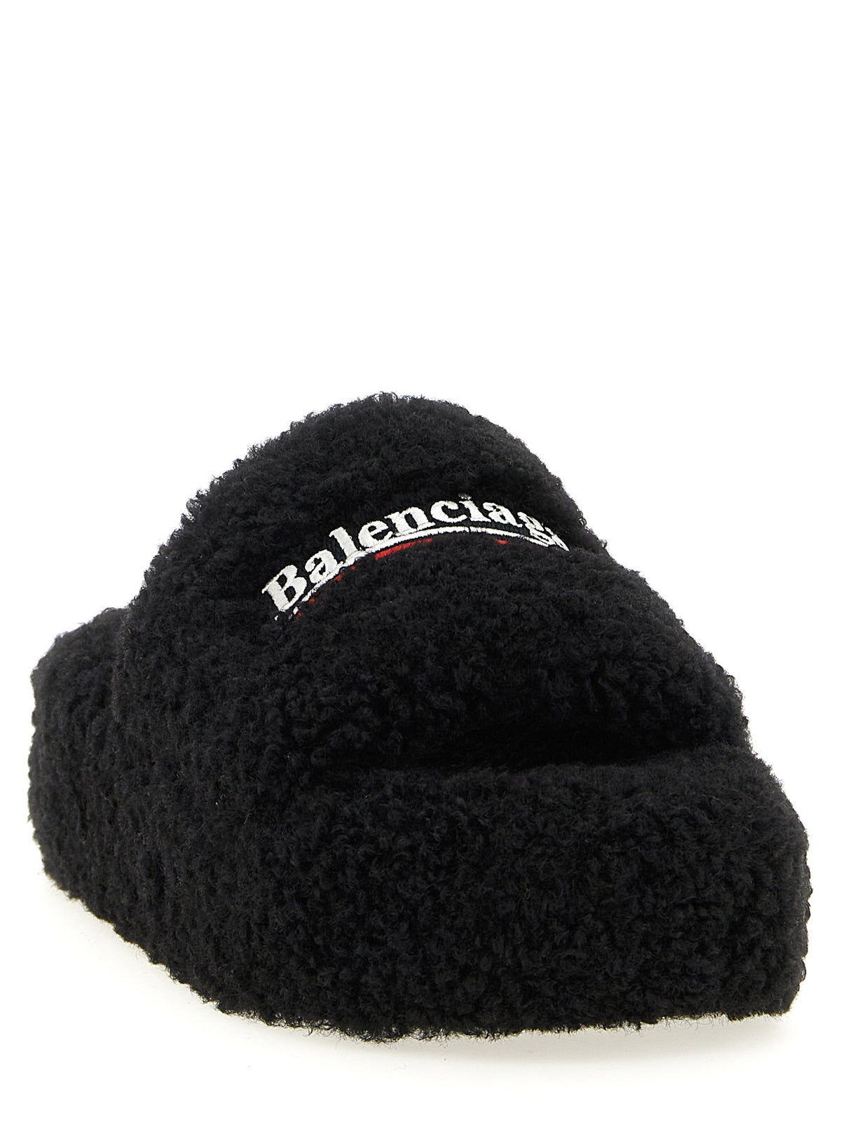 Balenciaga Black Polyester Slides