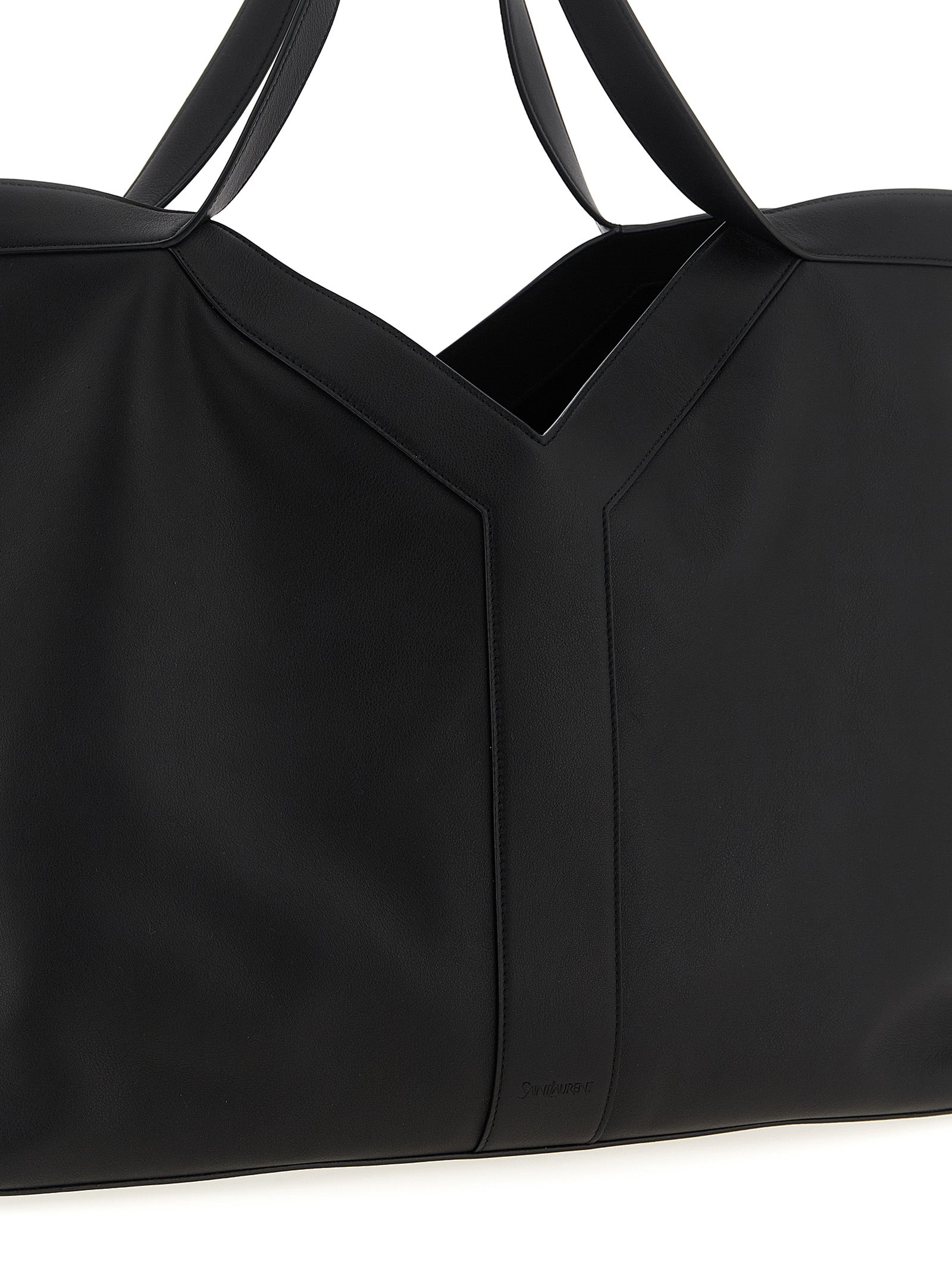 Saint Laurent Black Large Shopping Tote Leather