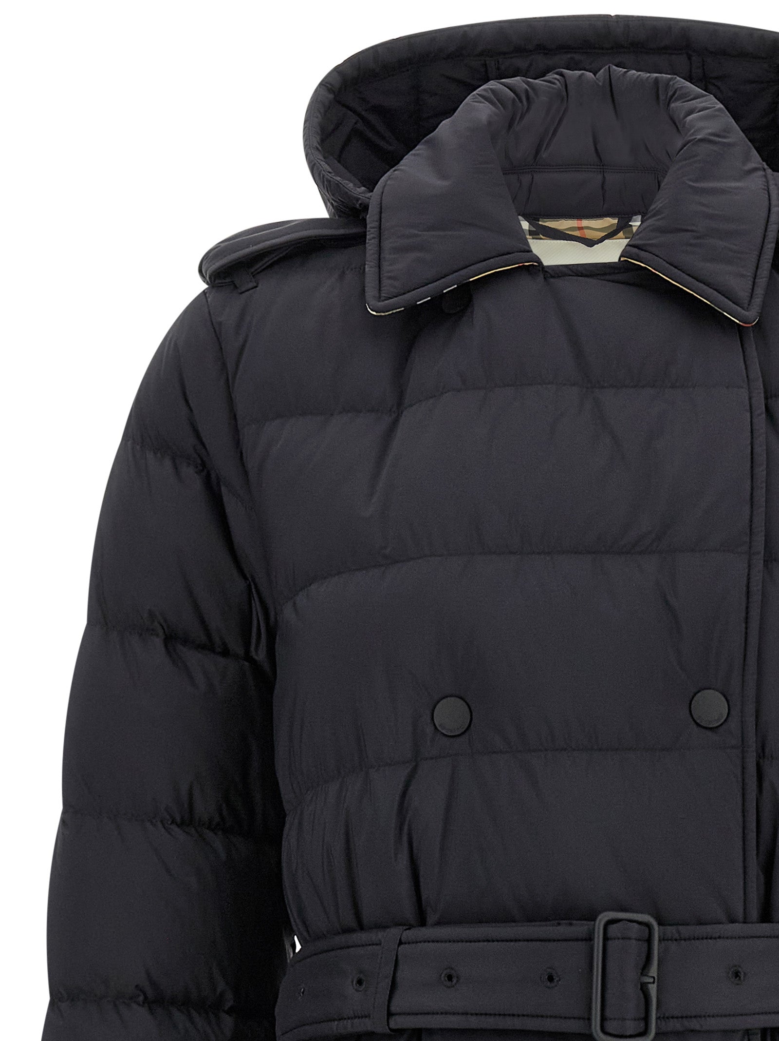 Burberry Schwarzer Polyamid-Mantel