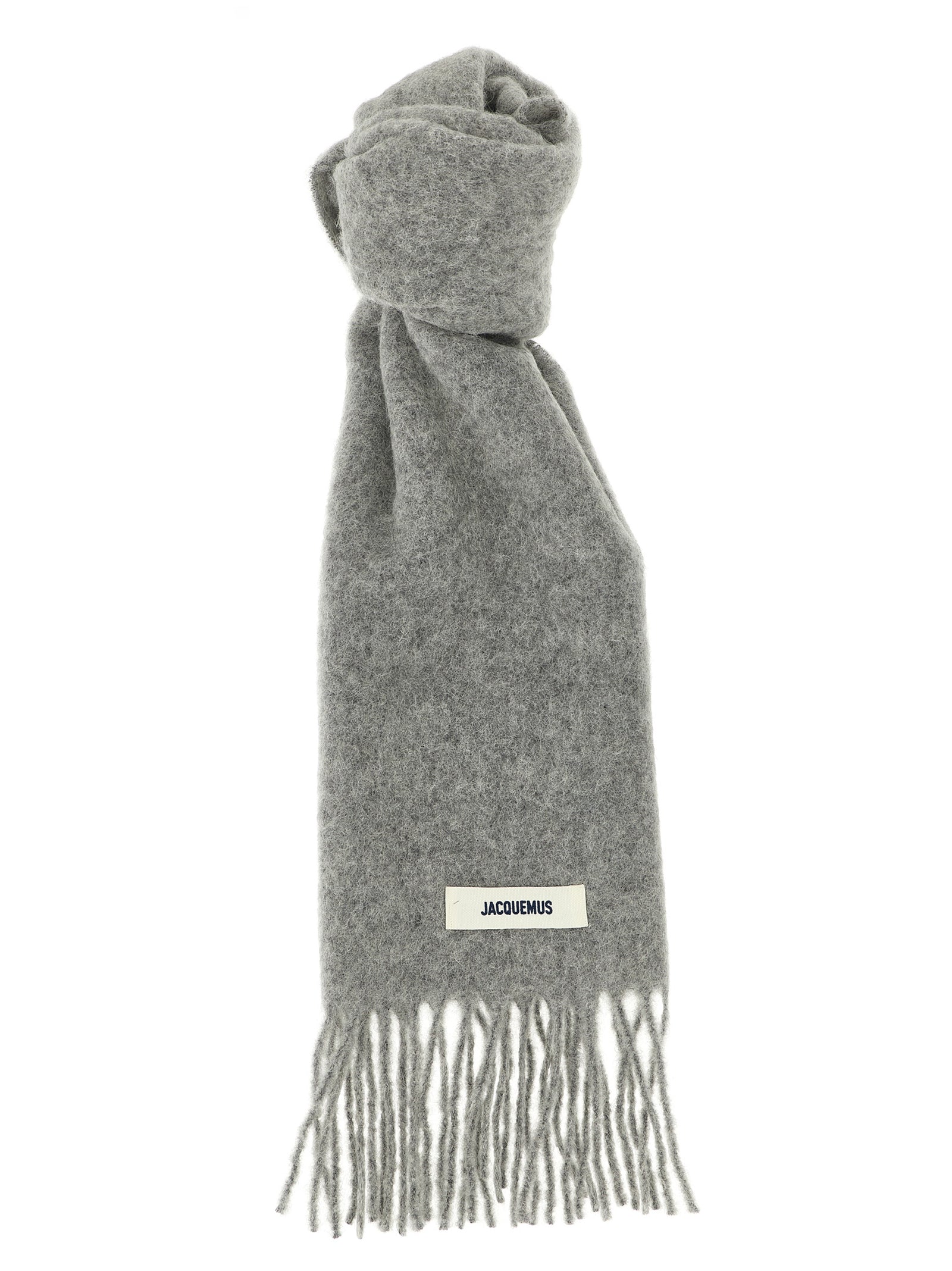 Jacquemus Gray L’Echarpe Carro Alpaca Mohair Wool Scarf