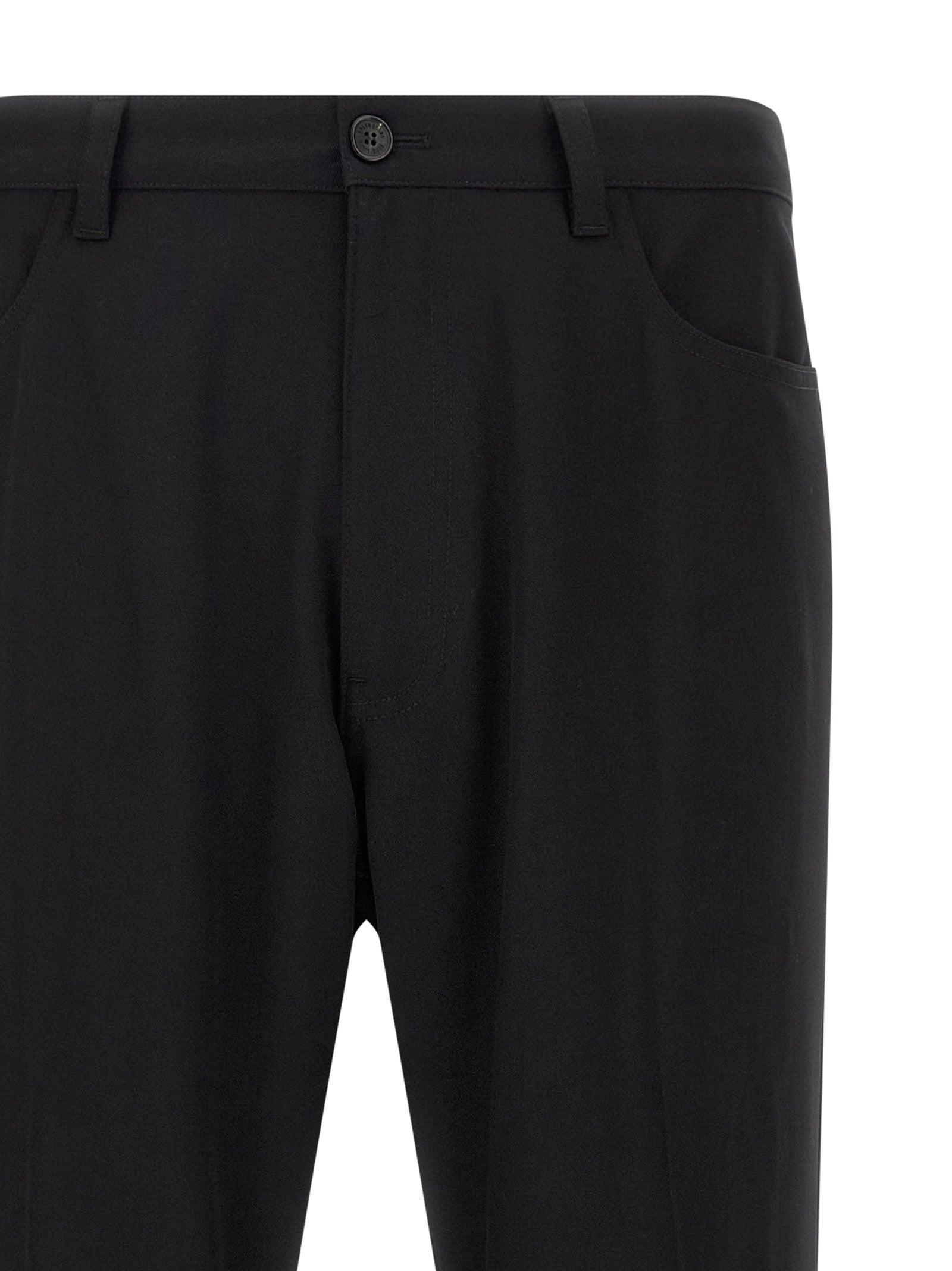 Balenciaga Black Stretch Wool Twill Dress Pants