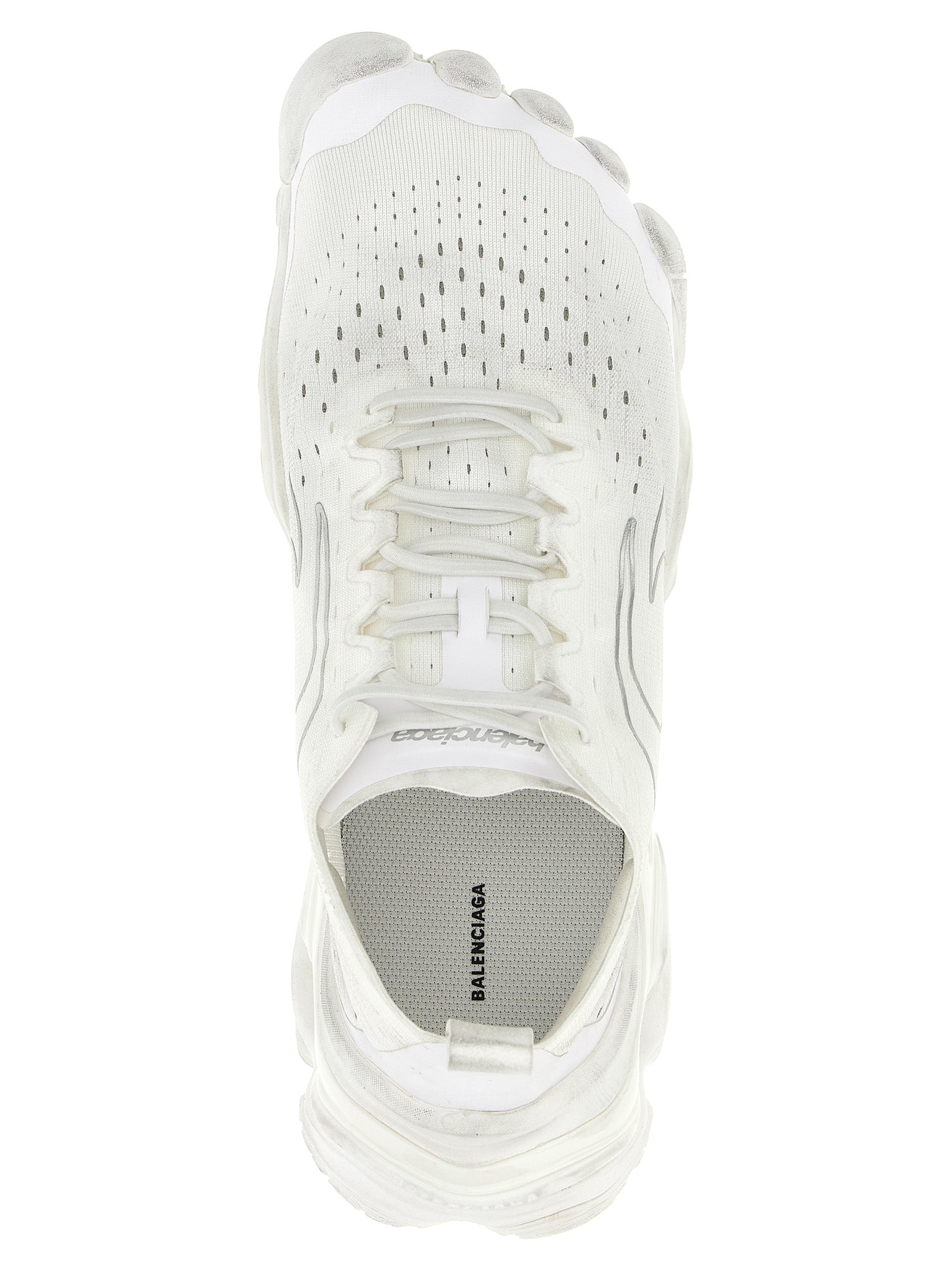 Balenciaga White Anatomic Runner Synthetic Sneakers