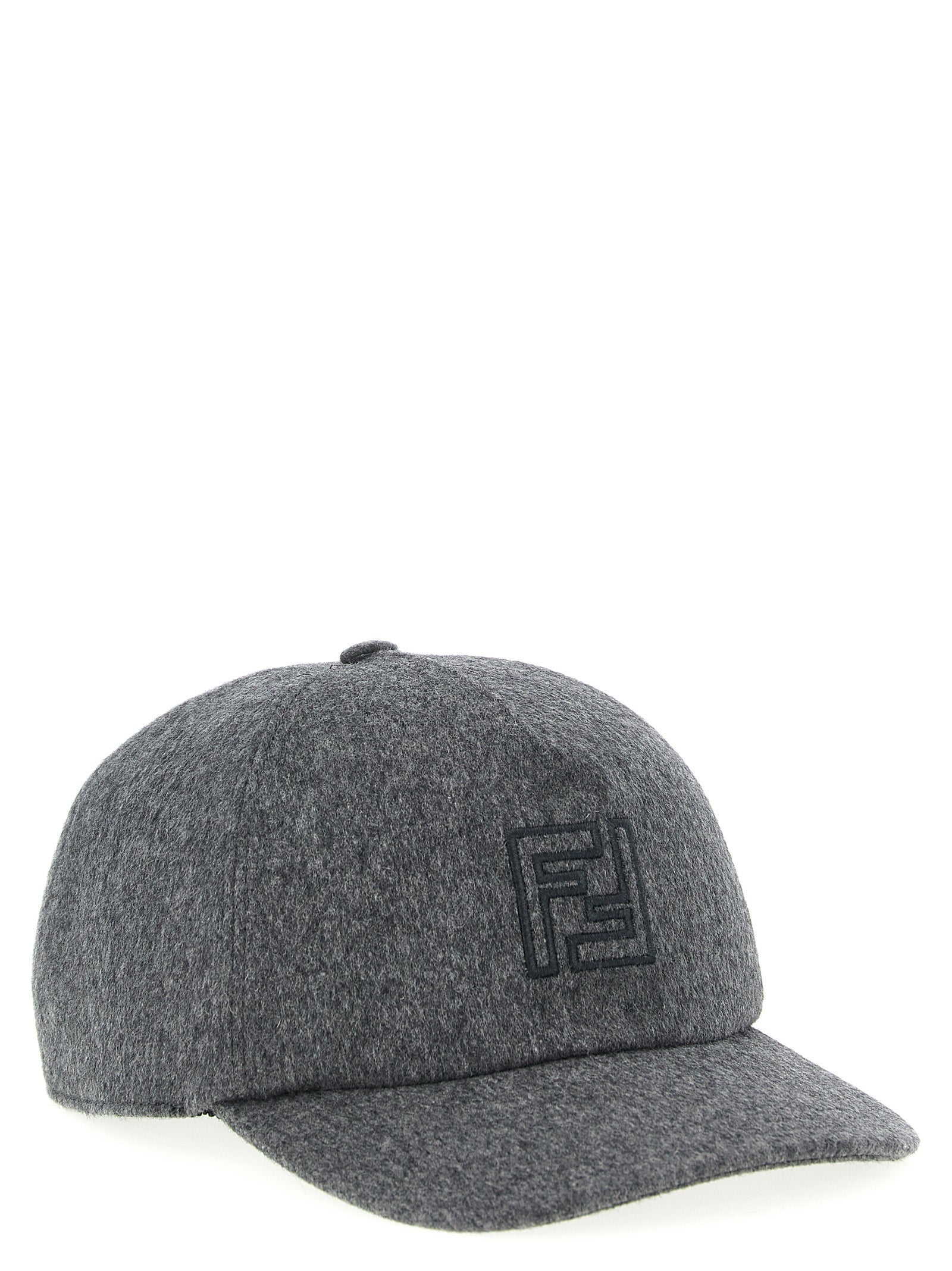 Fendi Gray Wool Cashmere Baseball Hat