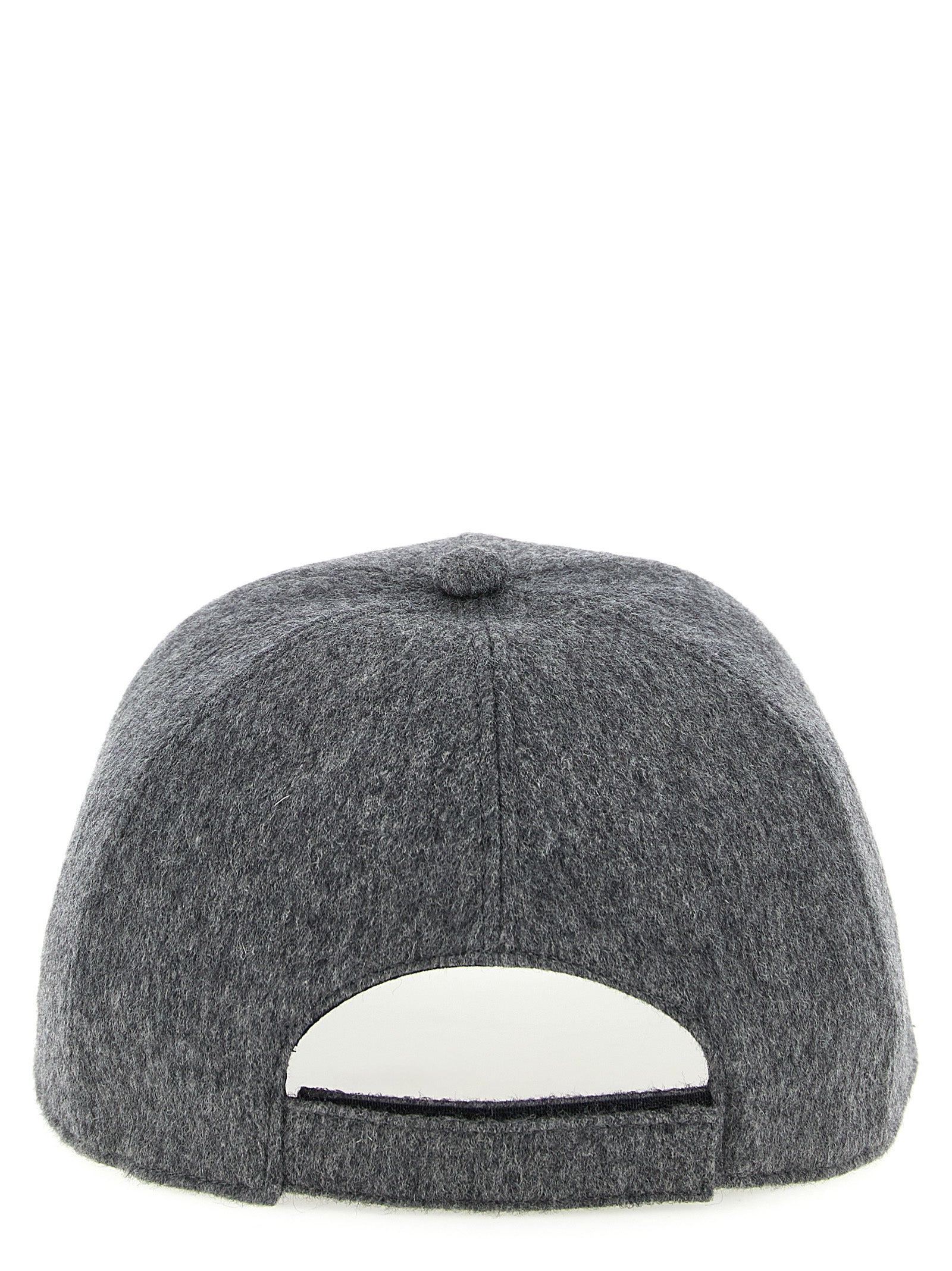 Fendi Gray Wool Cashmere Baseball Hat