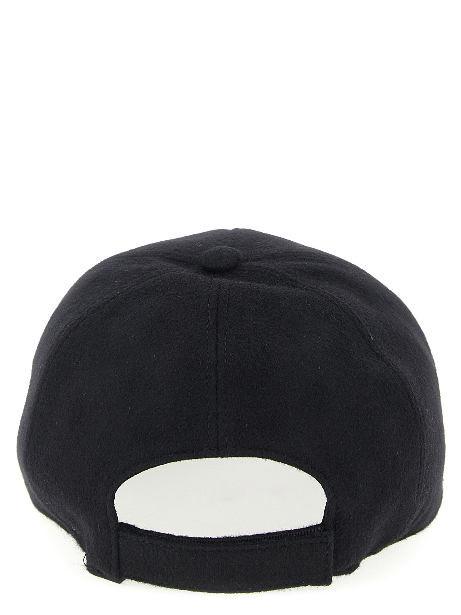 Fendi Black Wool Cashmere Baseball Hat
