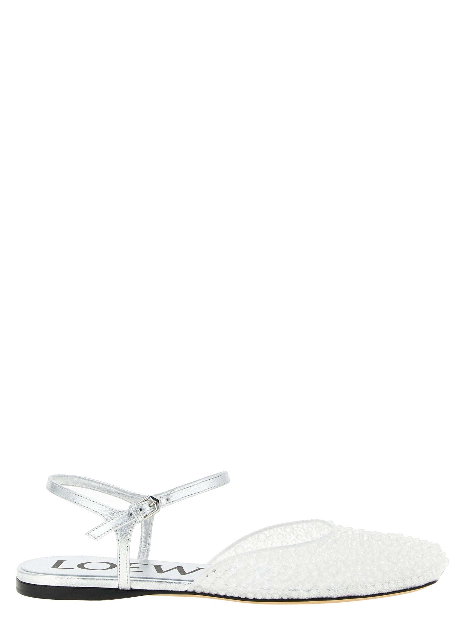 Loewe White Toy Nylon Ballet Flats