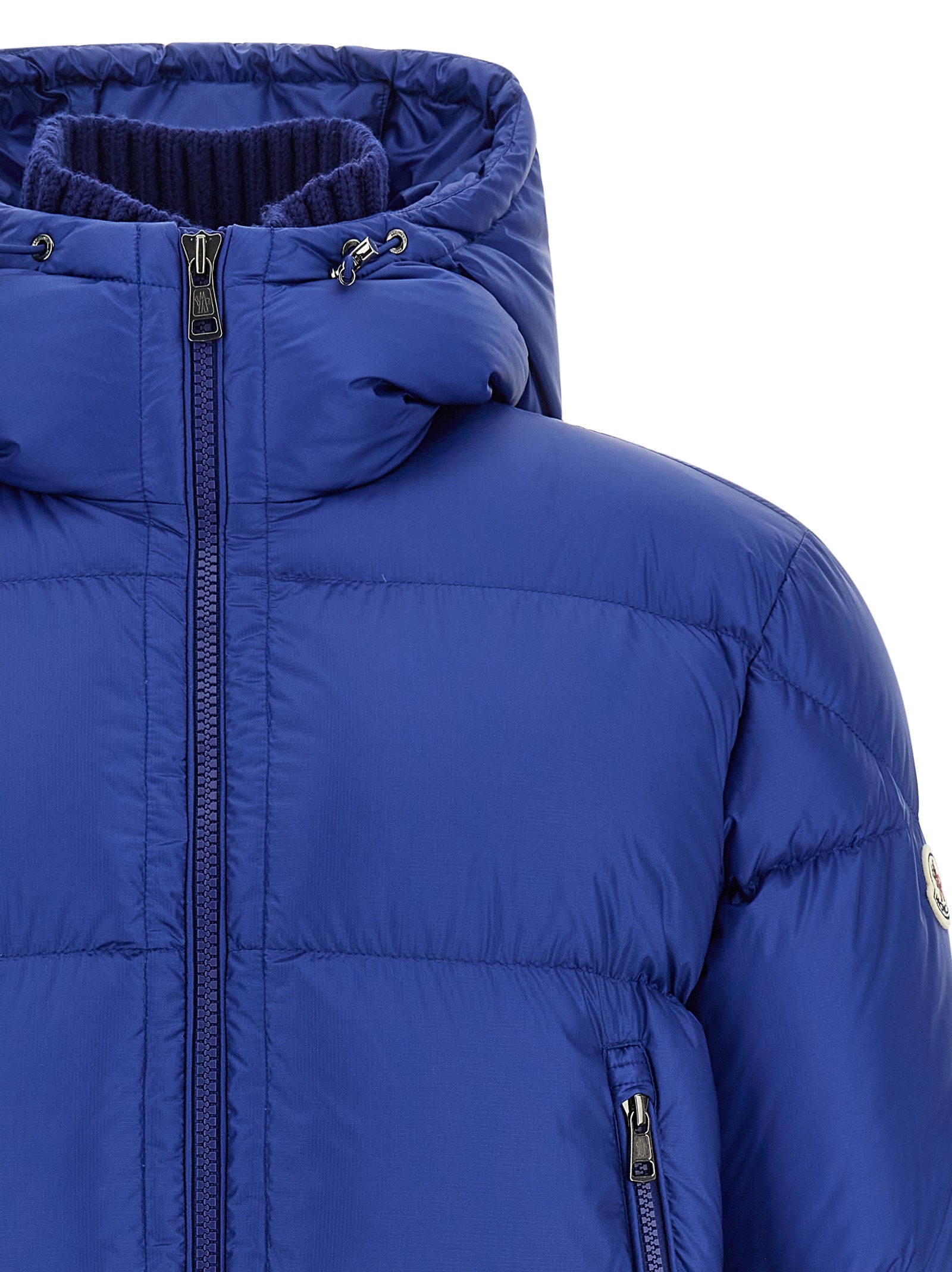 Moncler Blue Rivau Nylon Full-Length Jacket