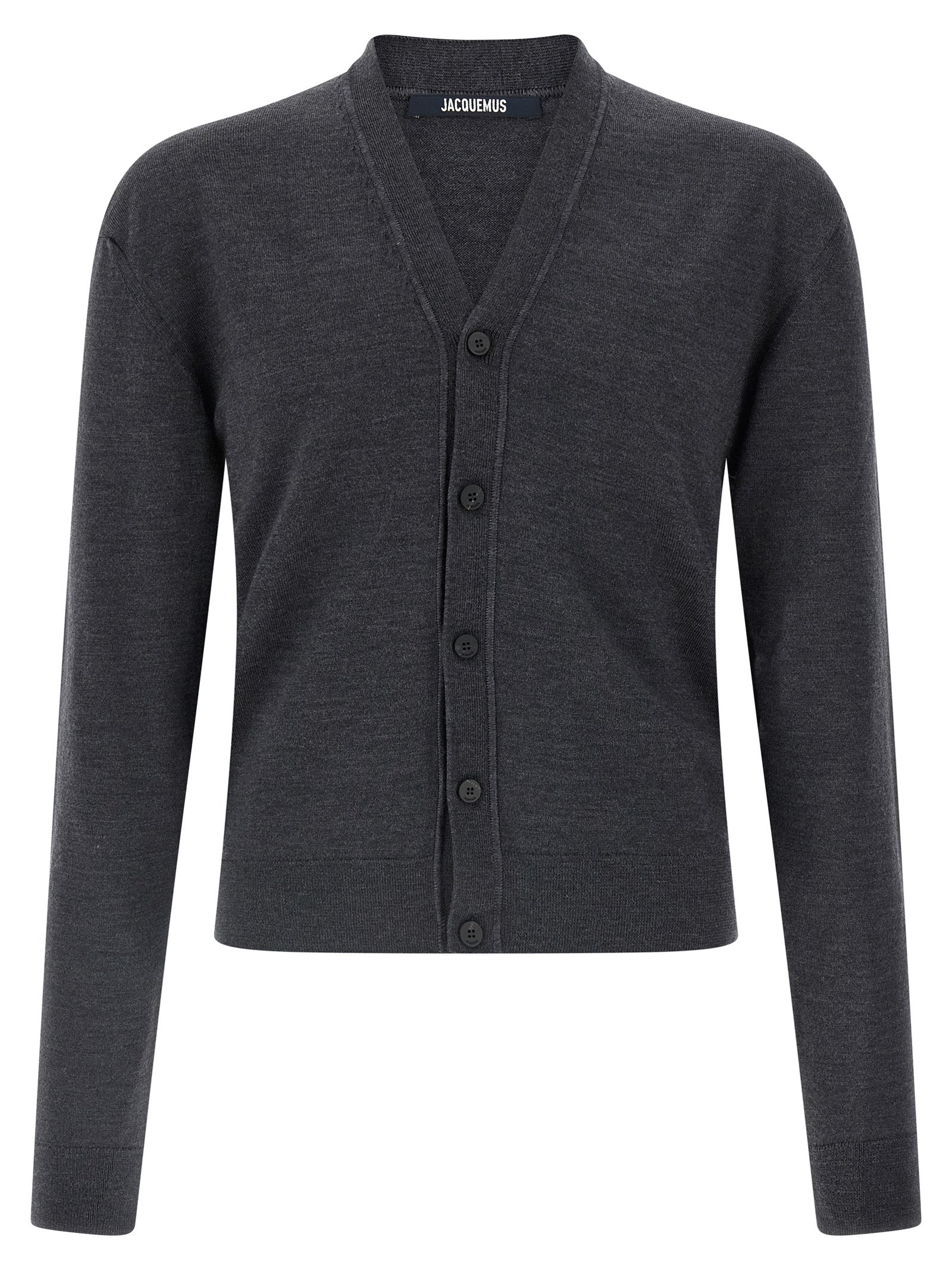 Jacquemus Gray Le Cardigan Merino Wool Cardigan
