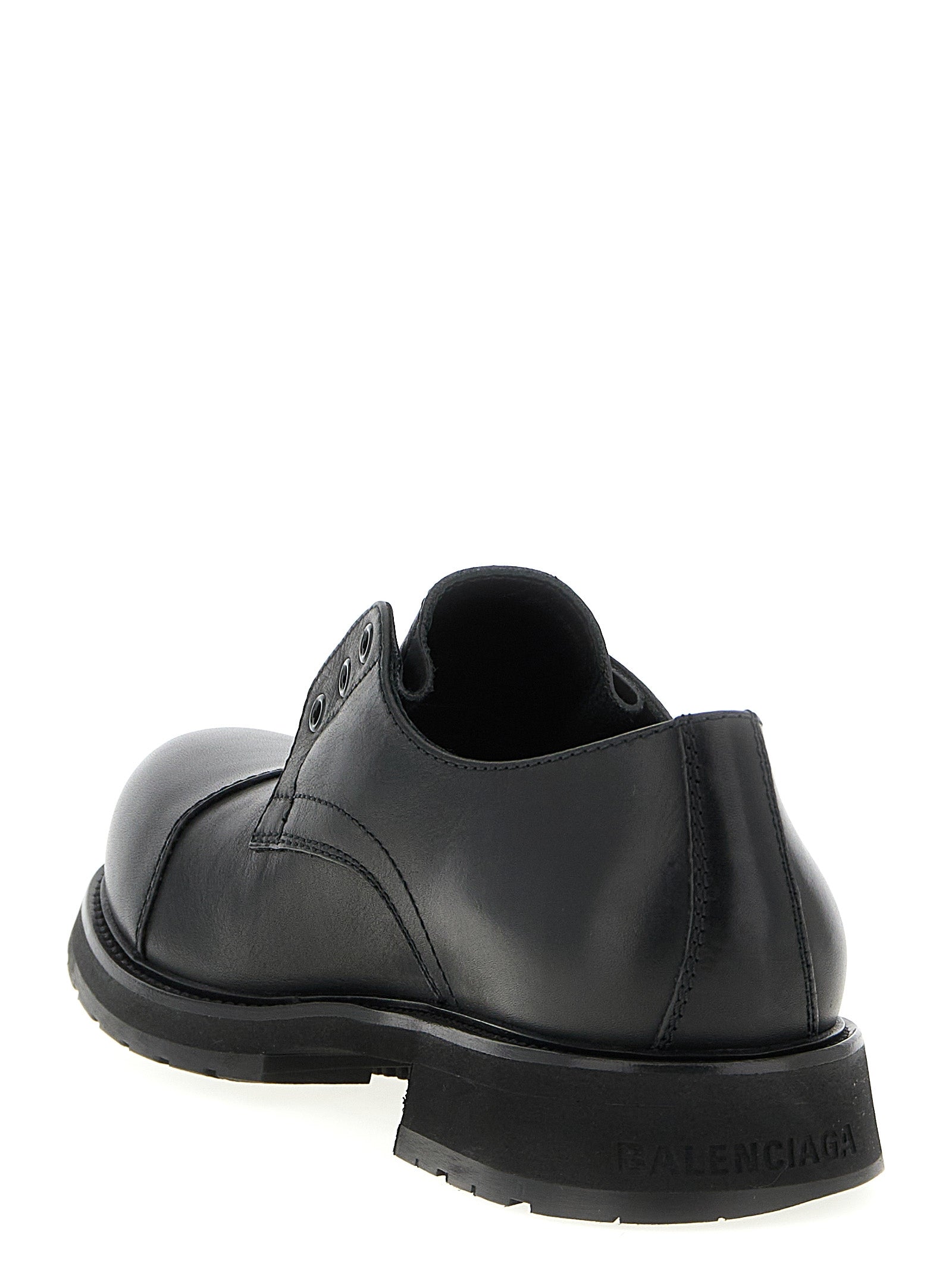 Balenciaga Black Derby Truck Leather Loafers