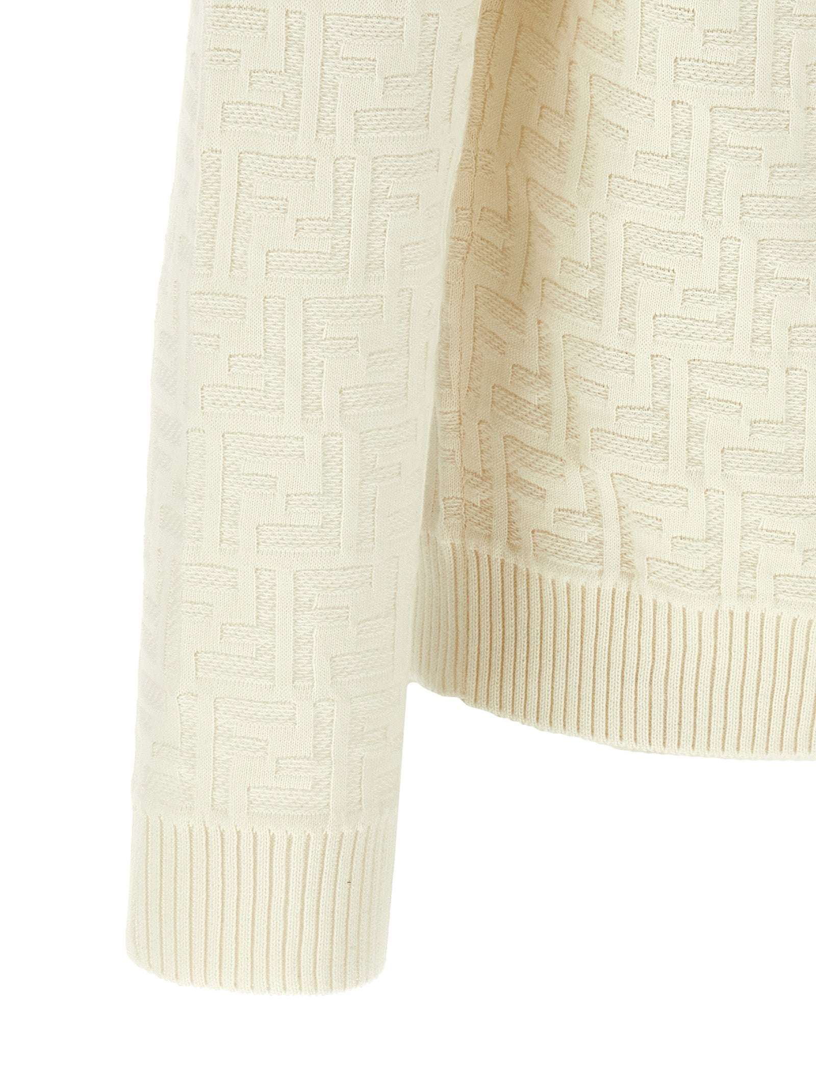 Fendi White Zucca Cotton Cardigan