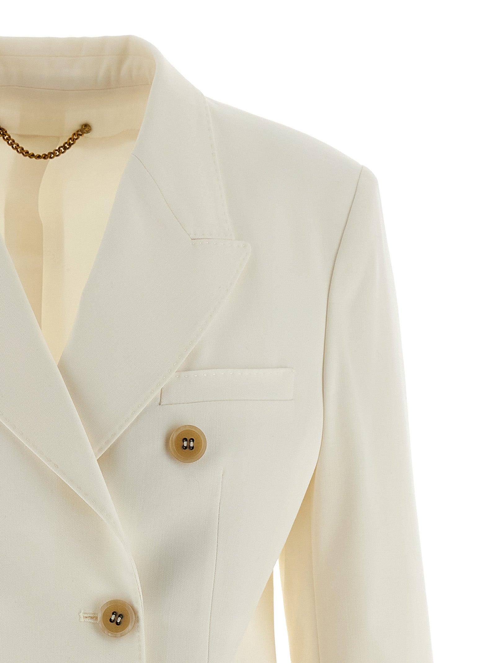 Golden Goose White Diva Blazer Virgin Wool Blend