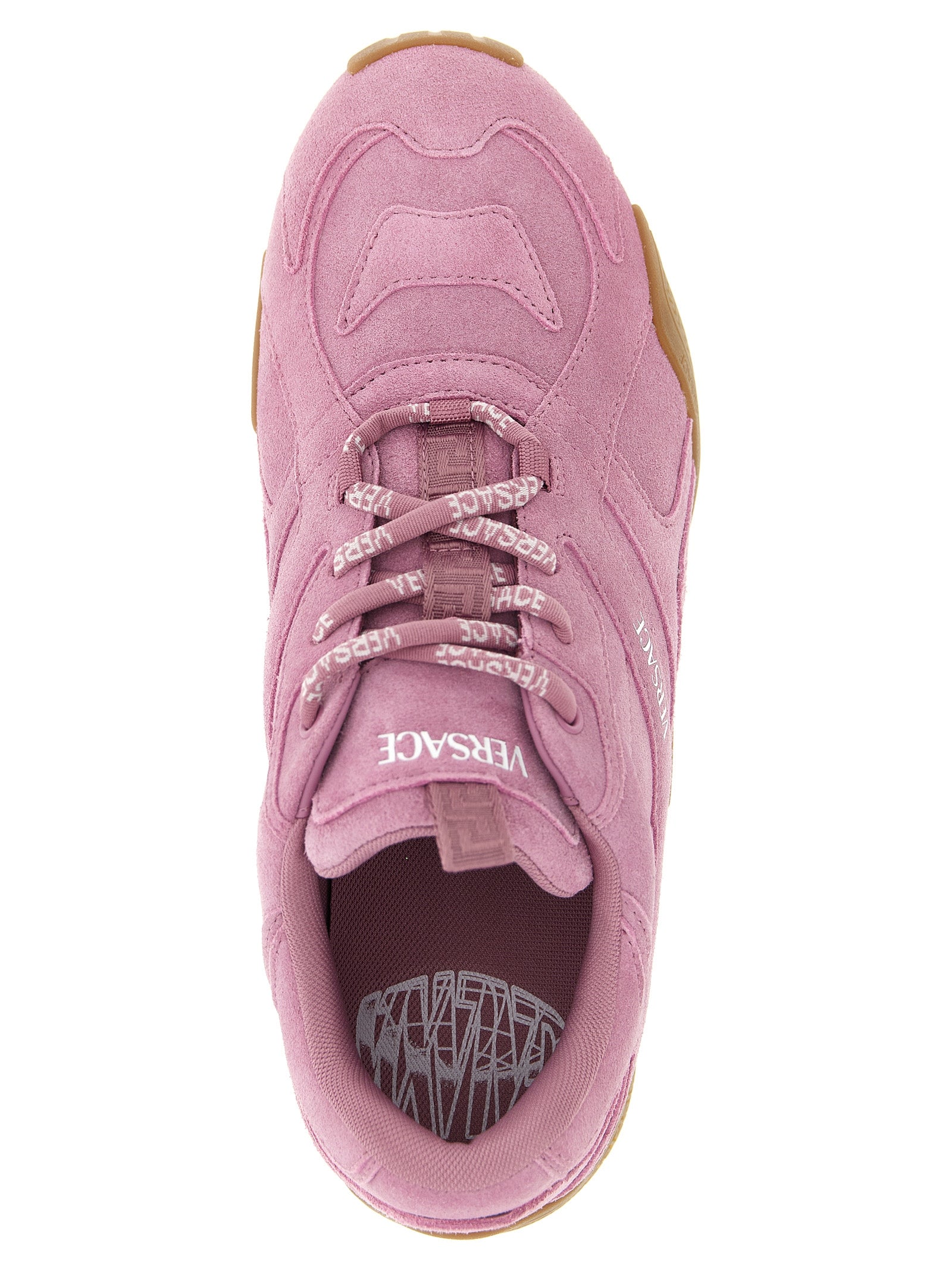 Versace Pink Galaxia Calf Leather Sneakers