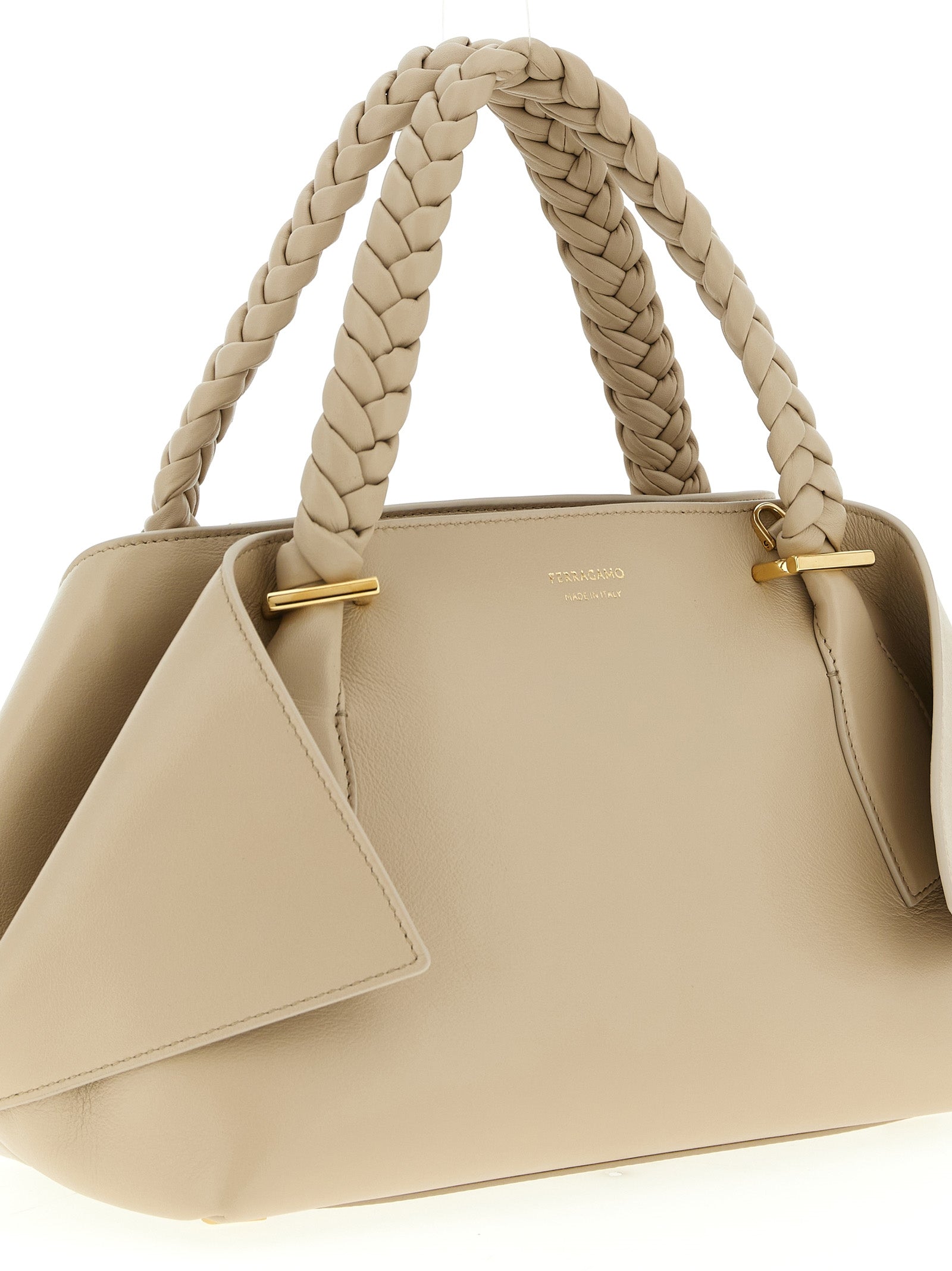 Ferragamo Gray Handbag Calf Leather
