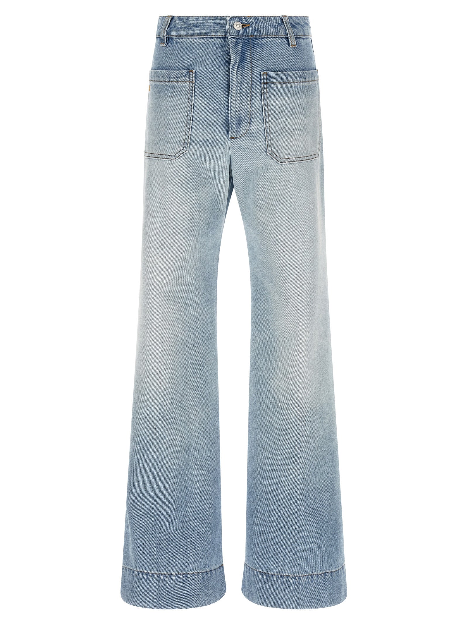 Victoria Beckham Light Blue Alina Flared Cotton Jeans