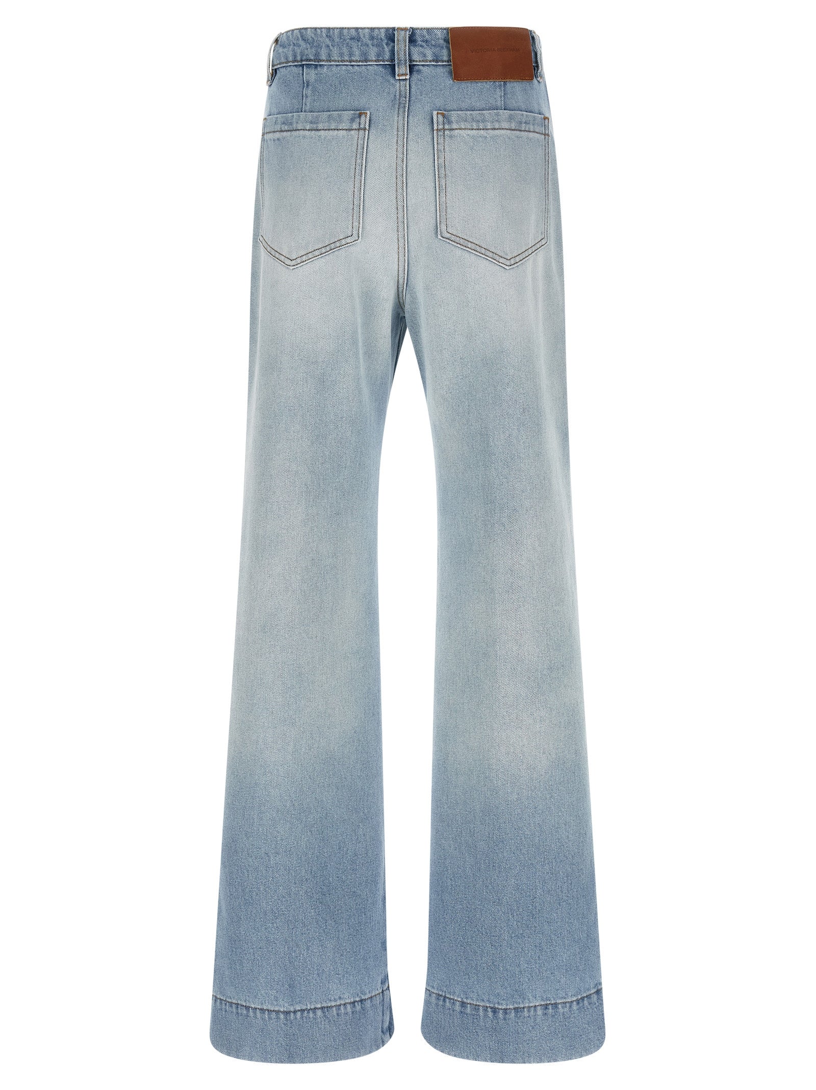 Victoria Beckham Light Blue Alina Flared Cotton Jeans