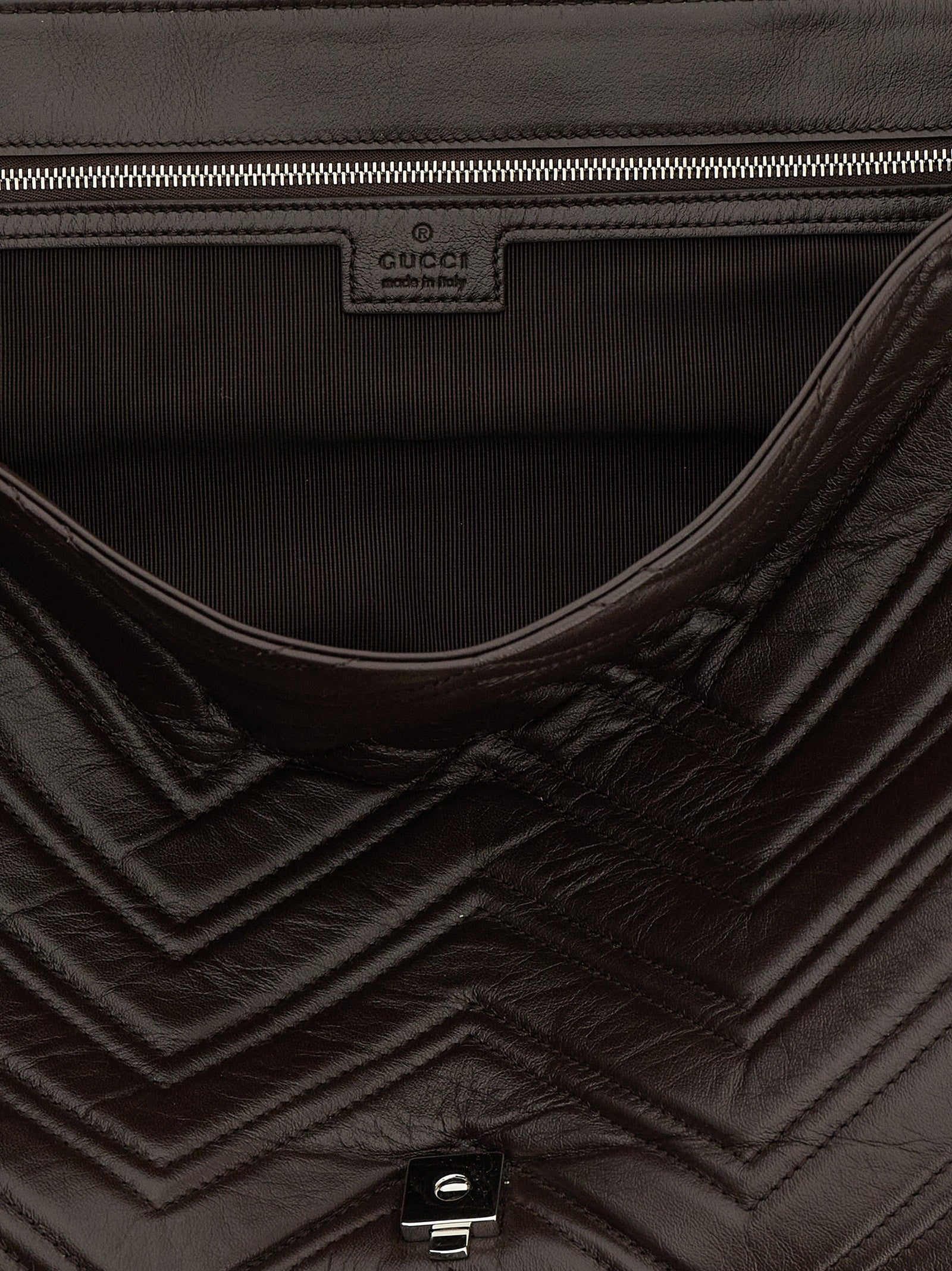 Gucci Brown GG Marmont Large Shoulder Bag Leather