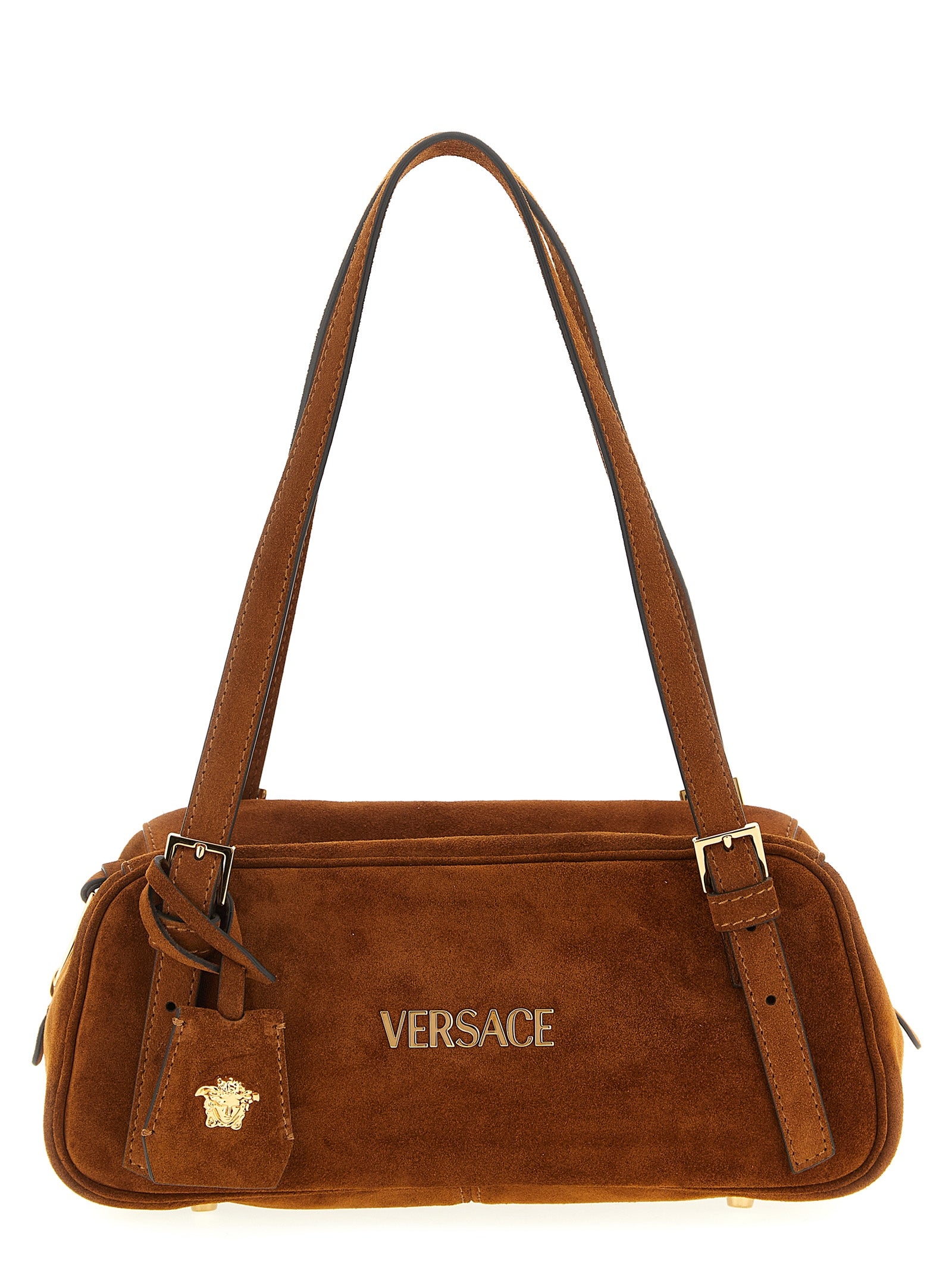 Versace Brown Shoulder Bag Calf Leather