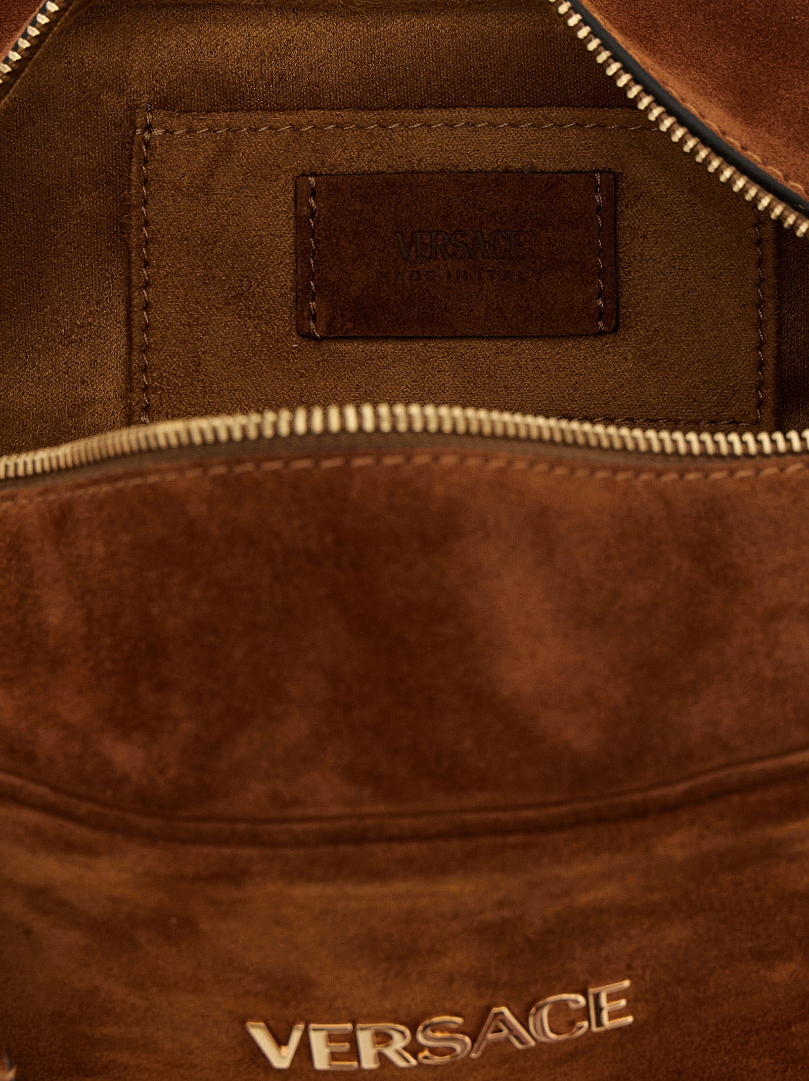 Versace Brown Shoulder Bag Calf Leather