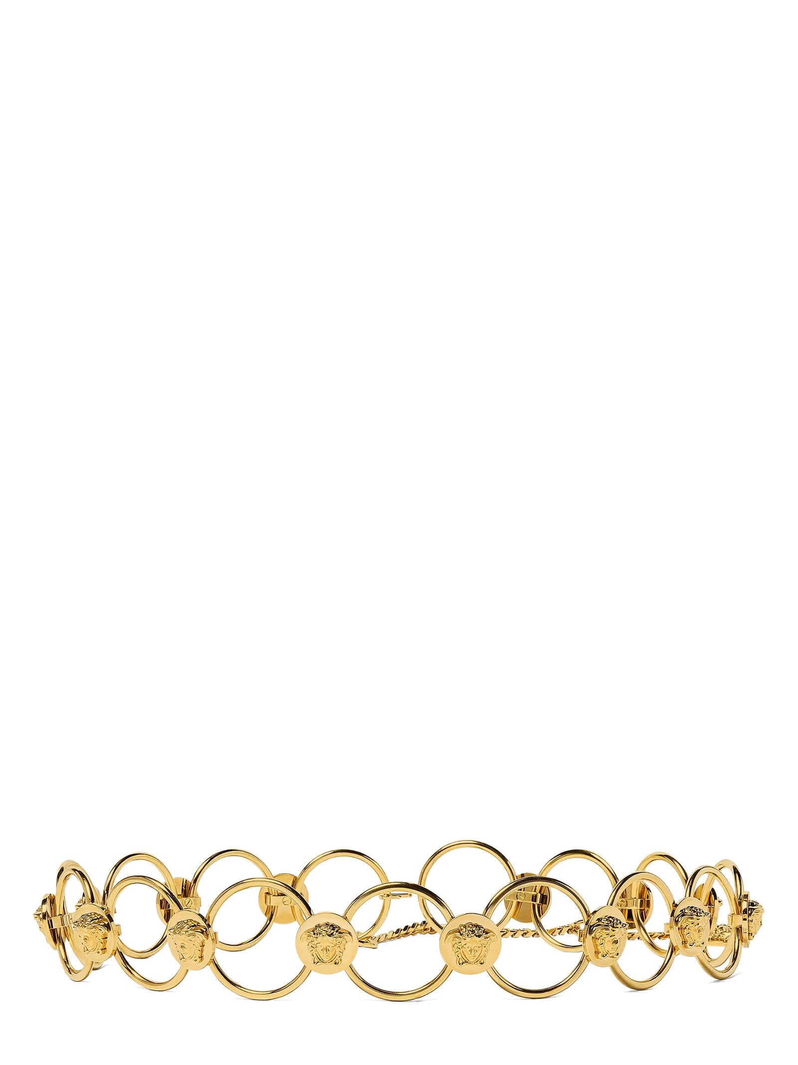 Versace Gold Metal Ring Brass Belt