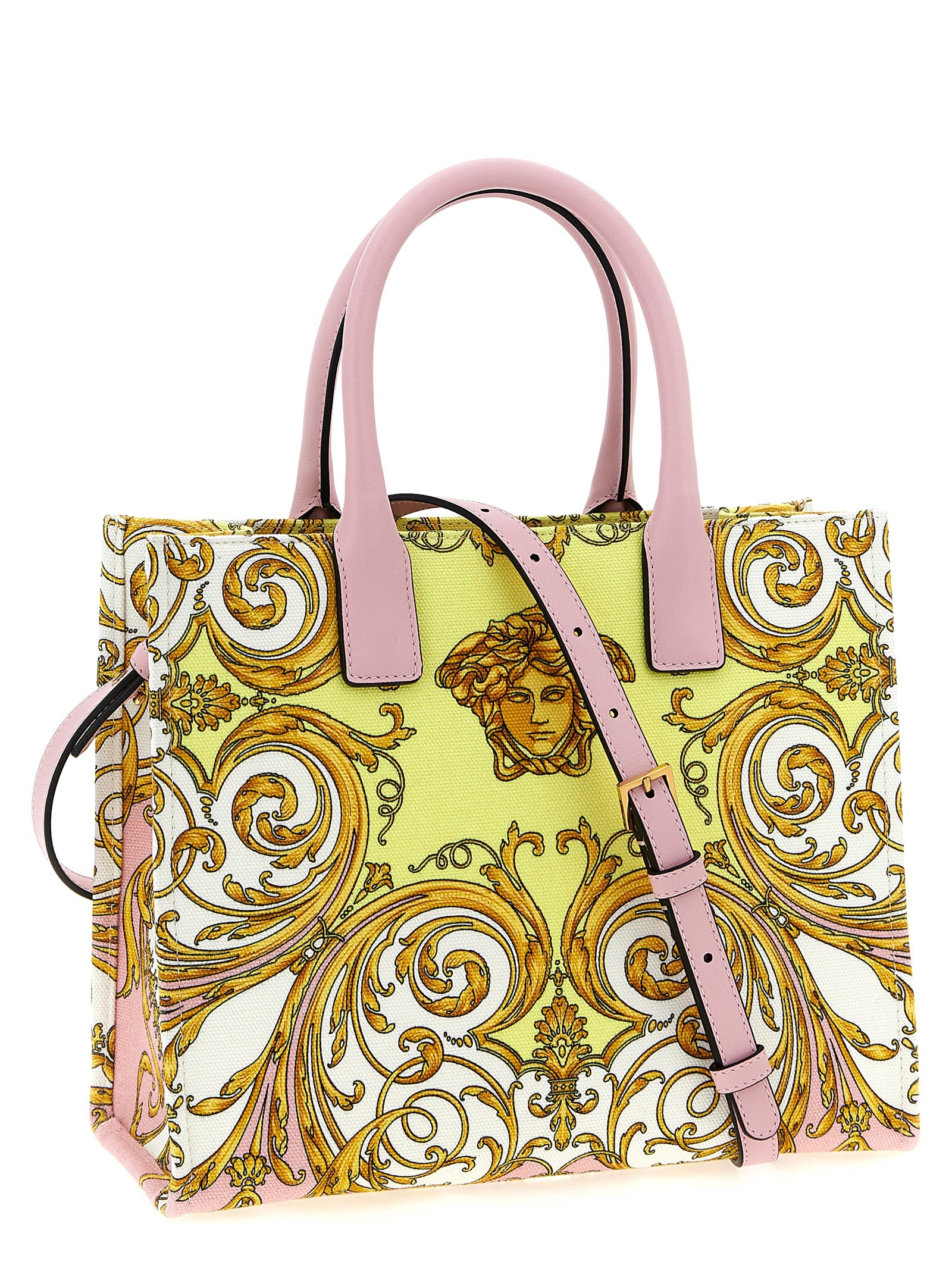Versace Multicolor Spring Barocco Cotton Tote Bag