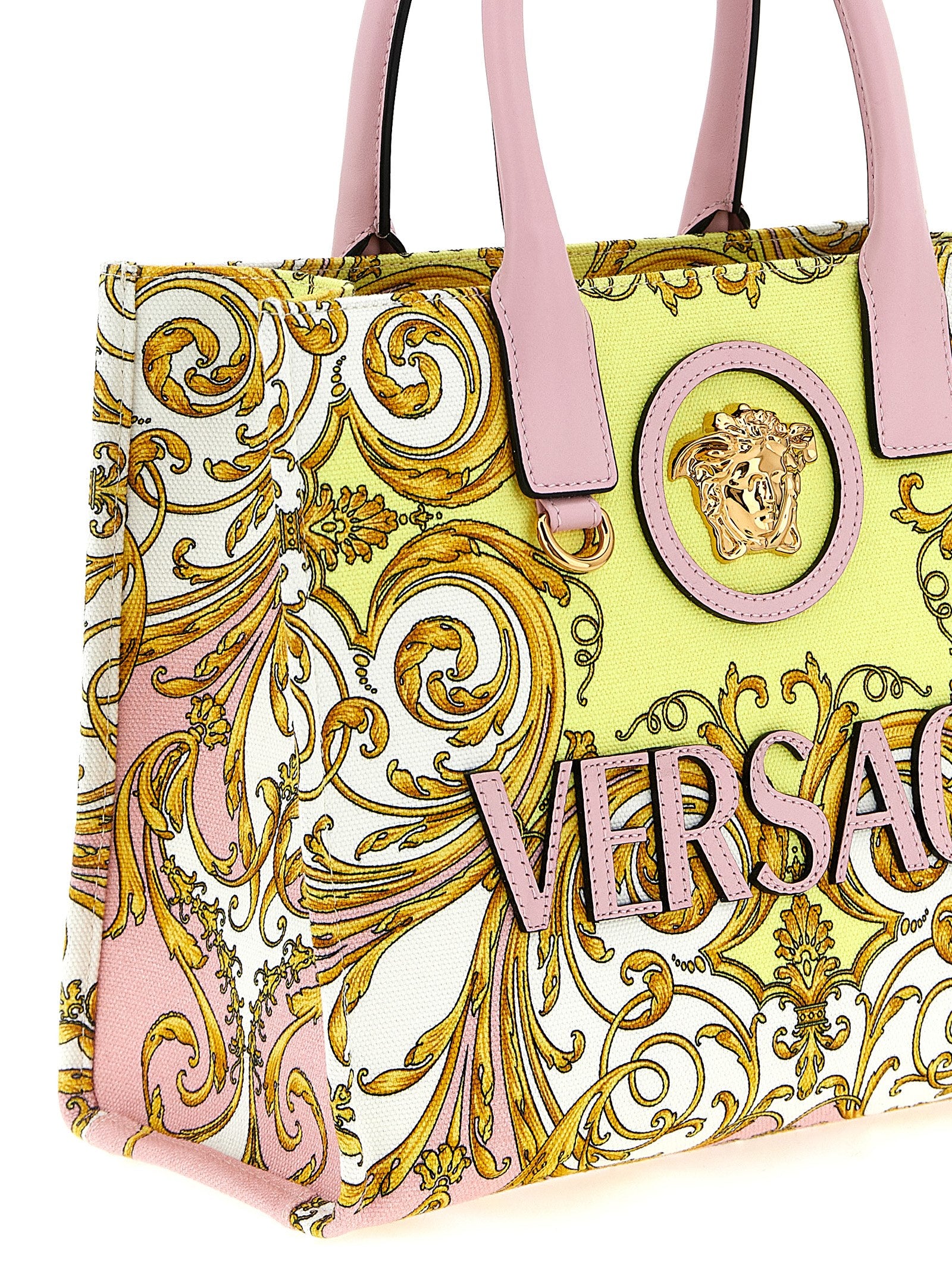 Versace Multicolor Spring Barocco Cotton Tote Bag