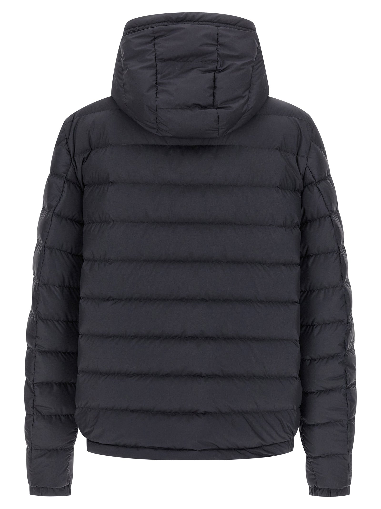 Moncler Blaue Polyesterjacke, durchgehend lang