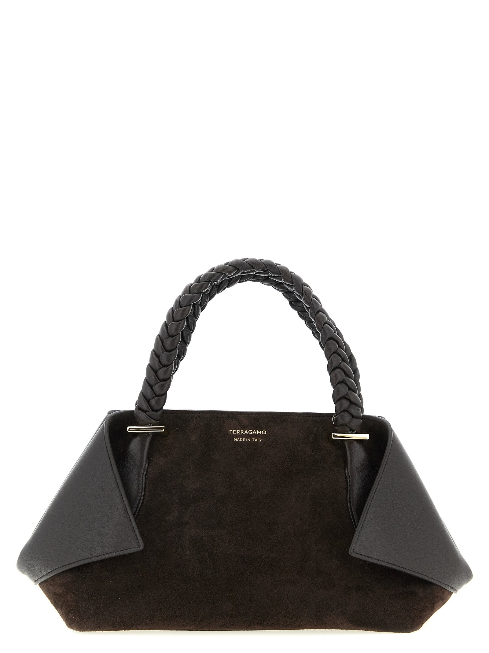 Ferragamo Brown Scarf TH Handbag Leather