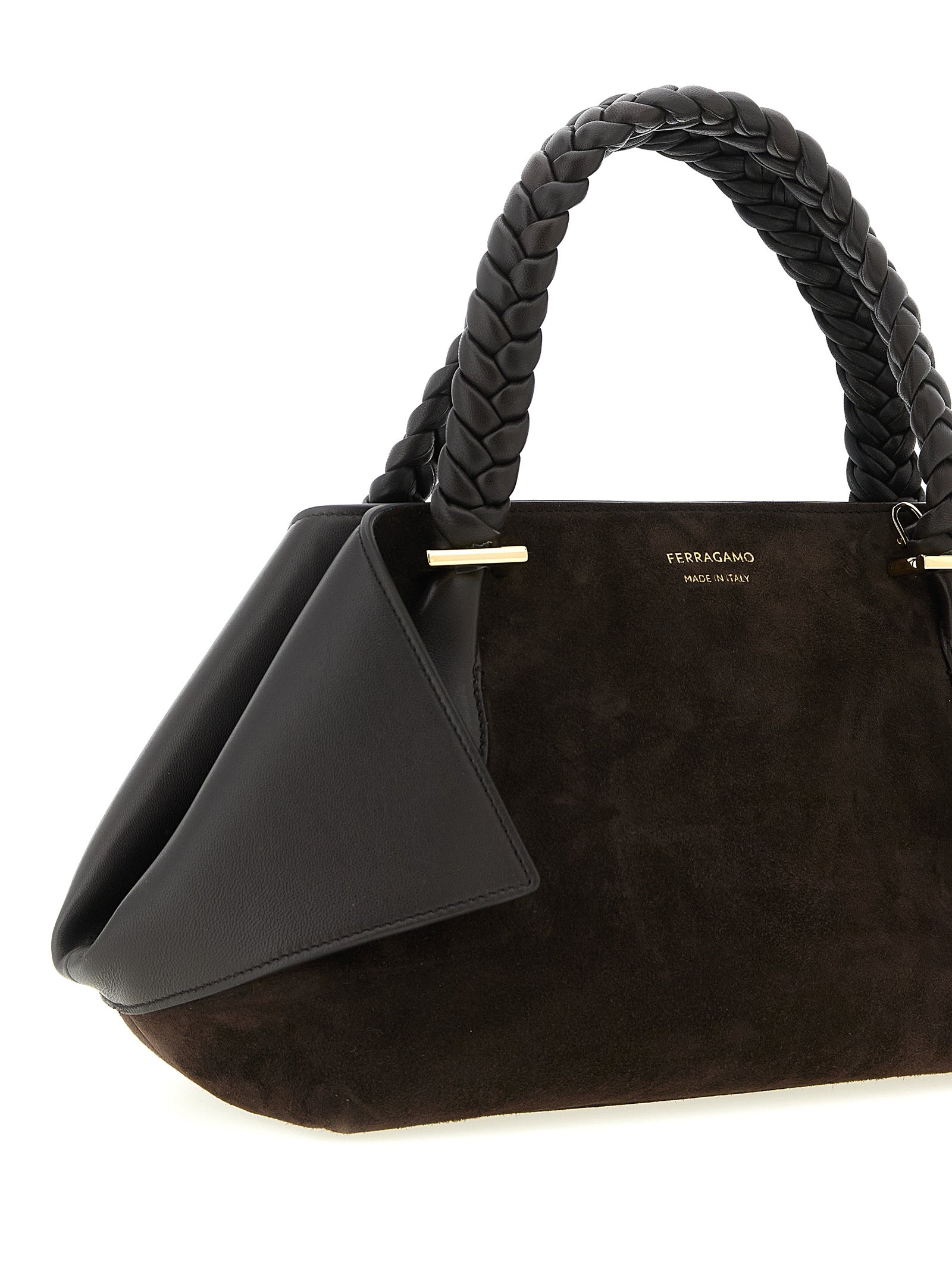 Ferragamo Brown Scarf TH Handbag Leather
