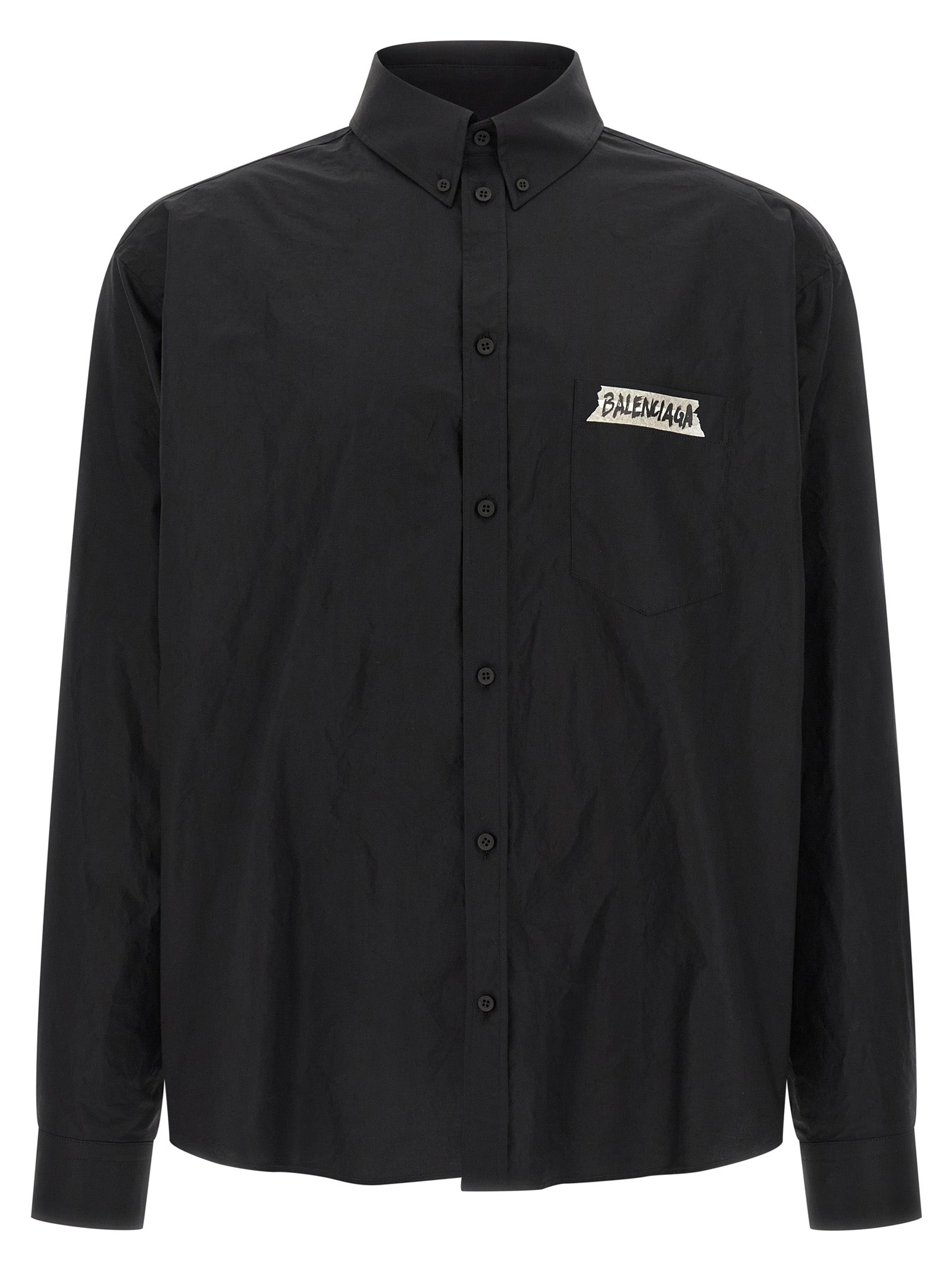 Balenciaga Black Cotton Poplin Shirt