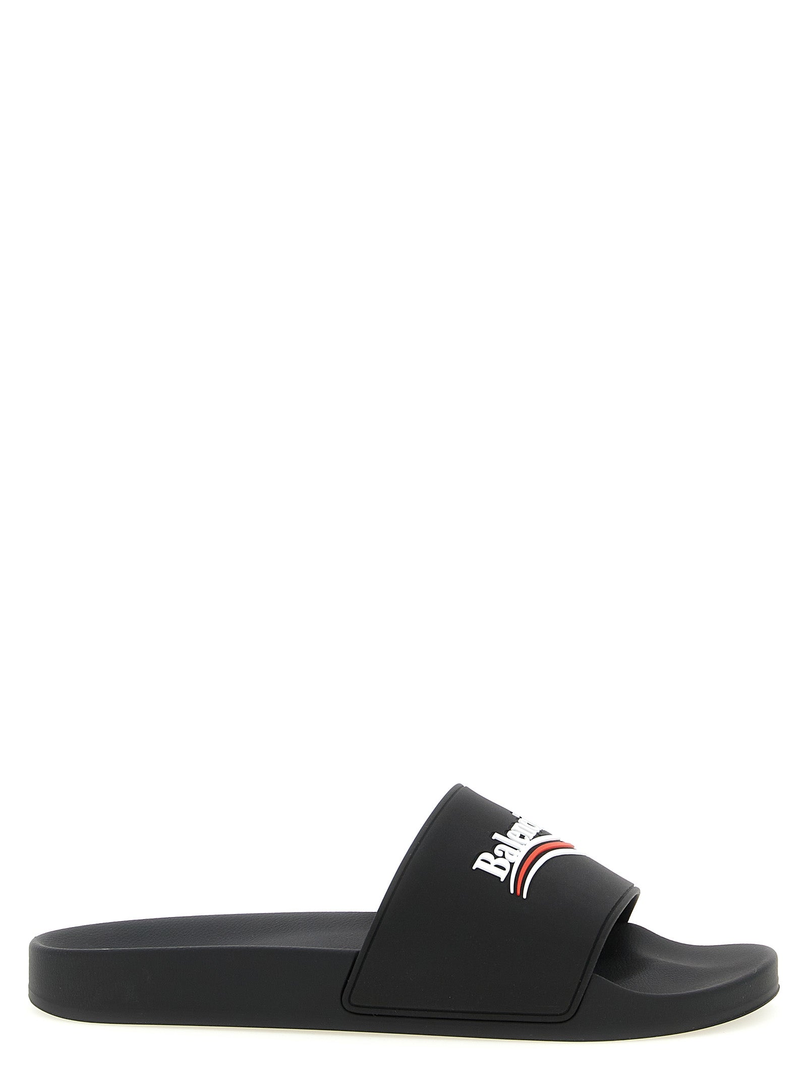 Balenciaga Black Pool Synthetic Slides