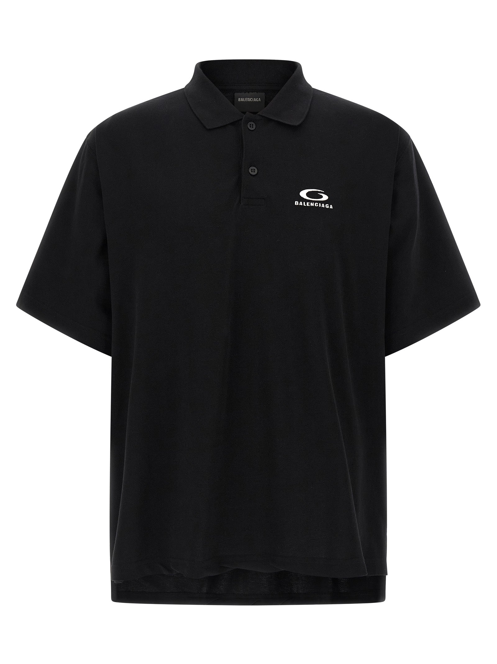 Balenciaga Polohemd aus schwarzer Baumwolle