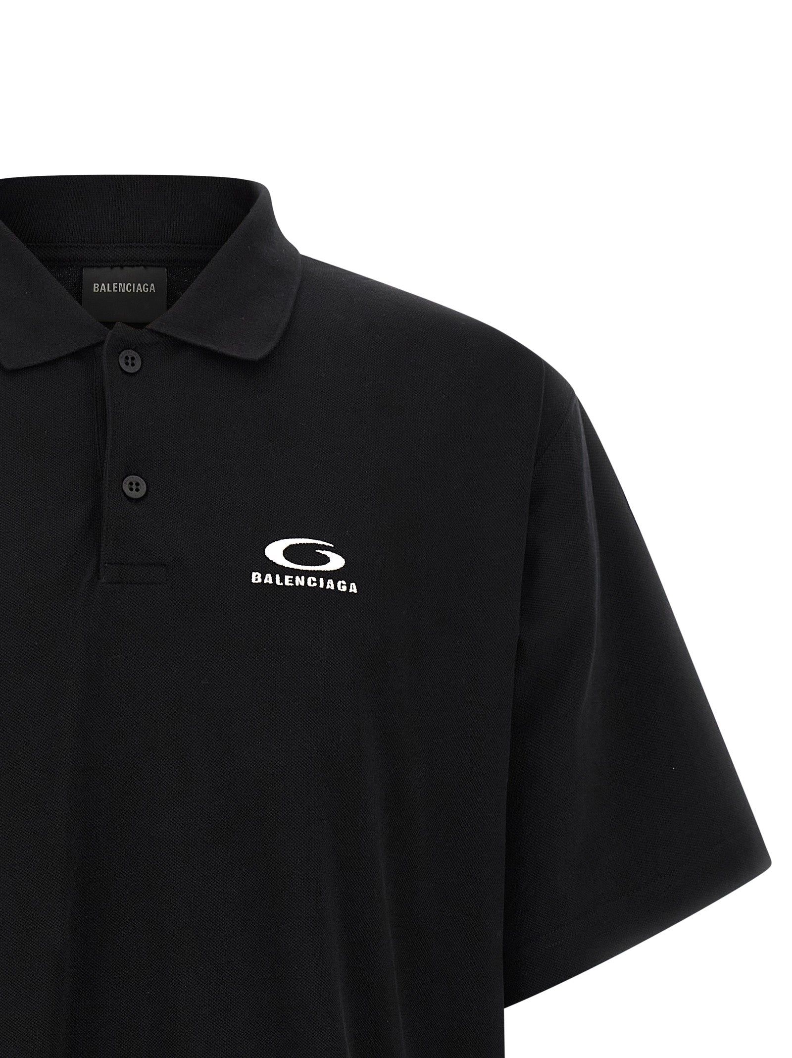 Balenciaga Polohemd aus schwarzer Baumwolle